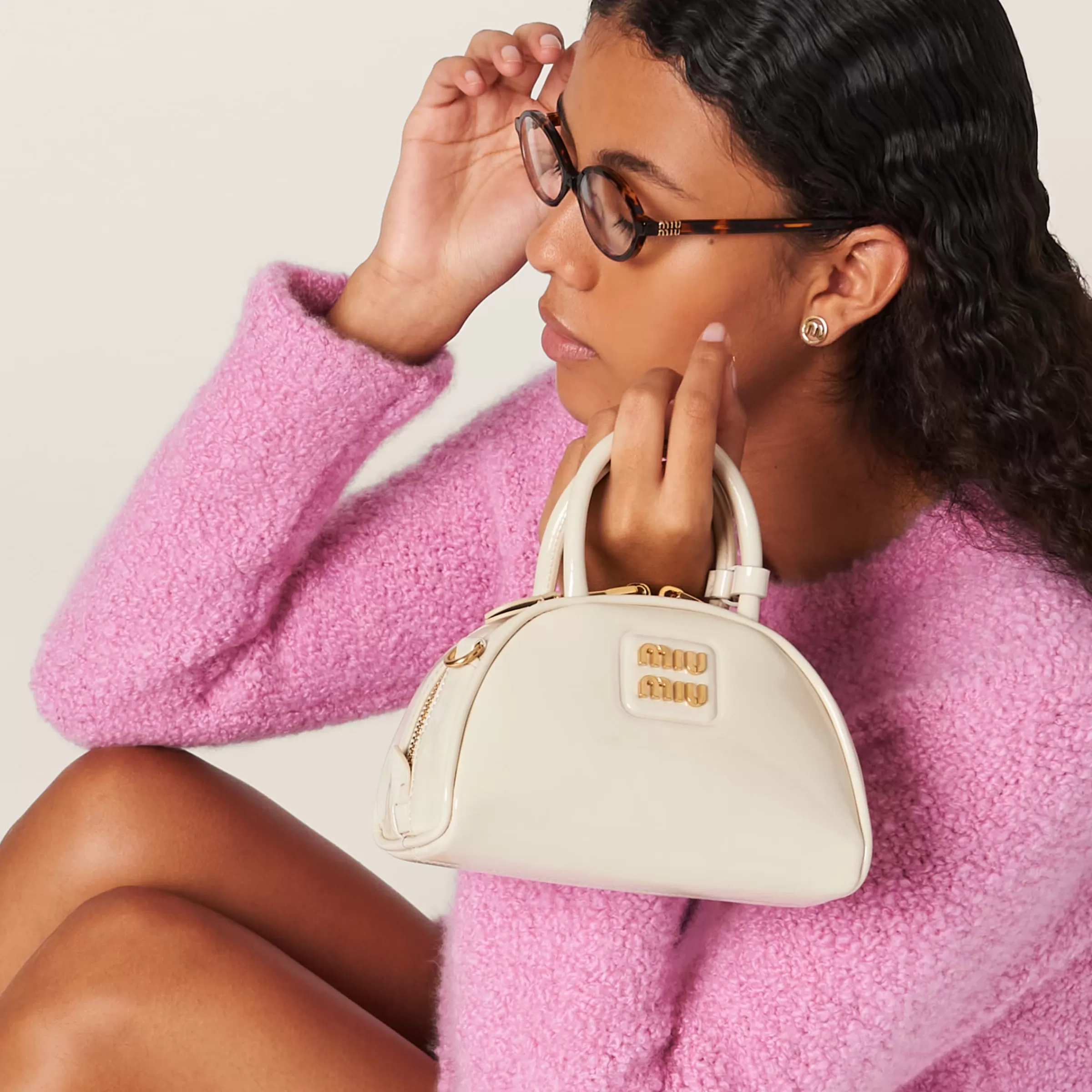 Miu Miu Patent Leather Top-handle Bag |