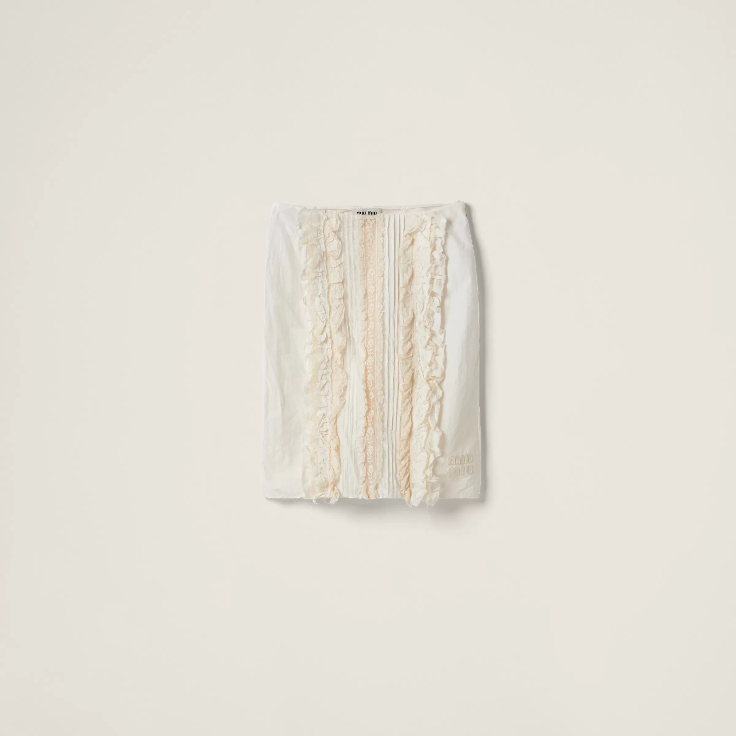 Miu Miu Slubbed Canvas Skirt |