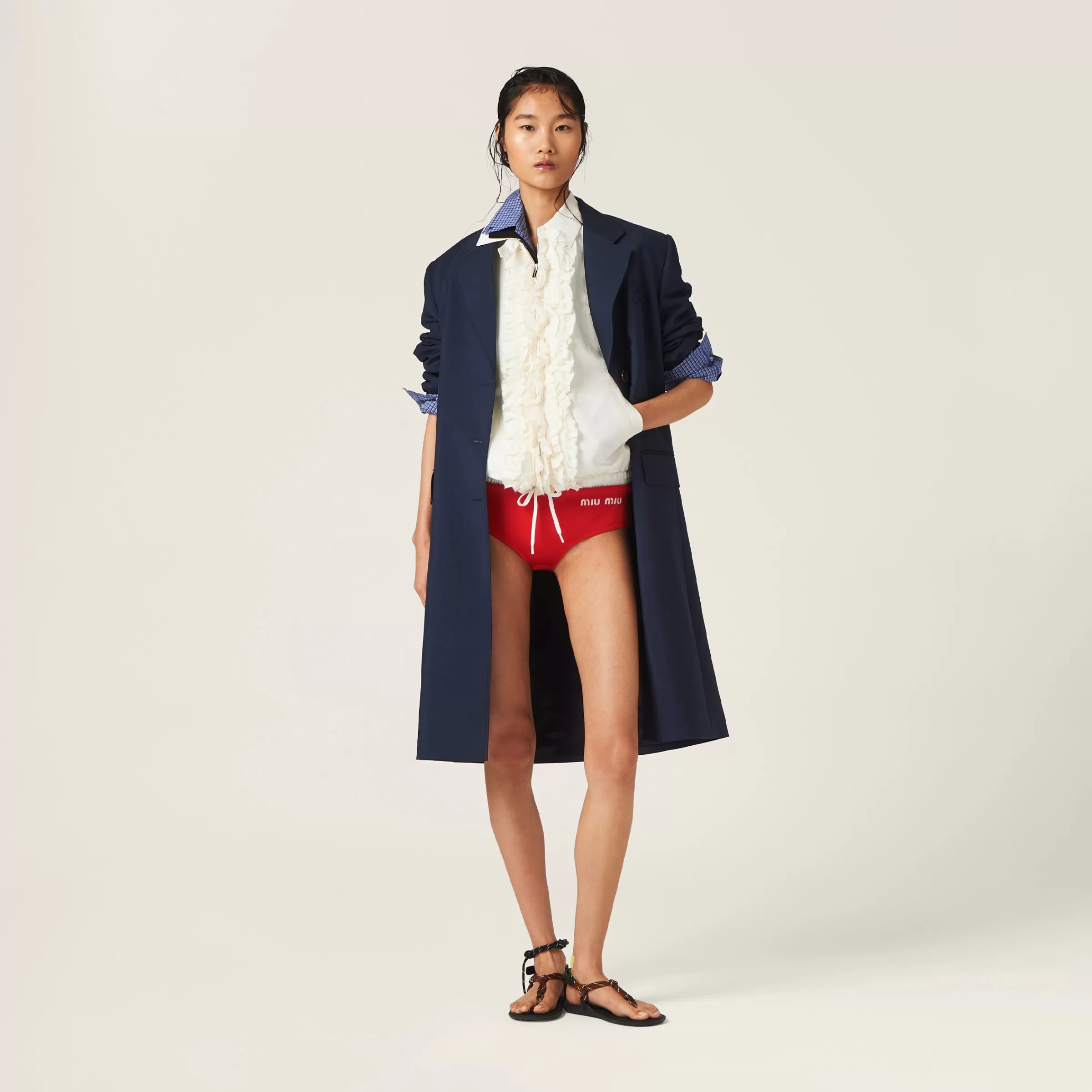 Miu Miu Washed Slubbed Canvas Blouson Jacket |