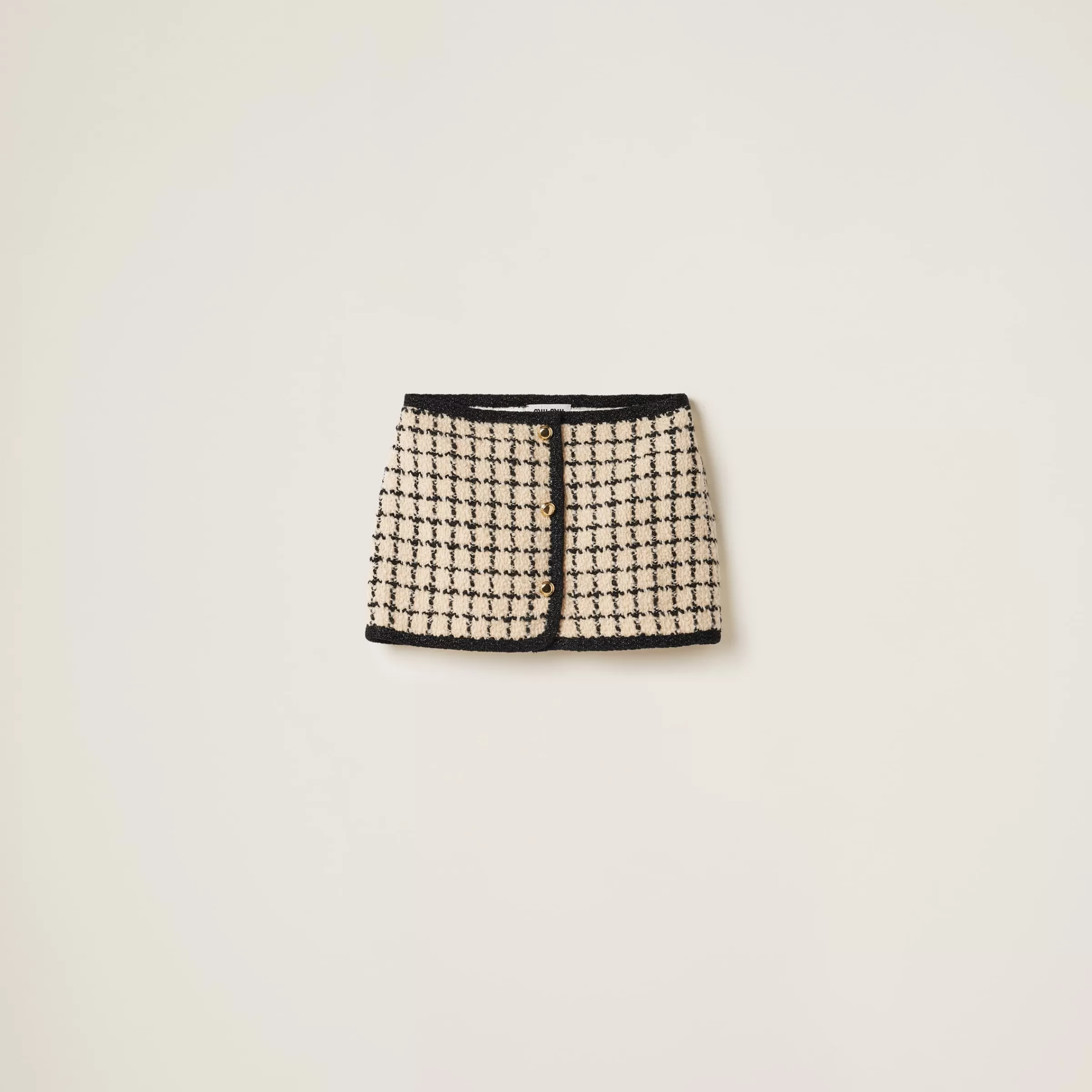 Miu Miu Check Lamé Skirt |