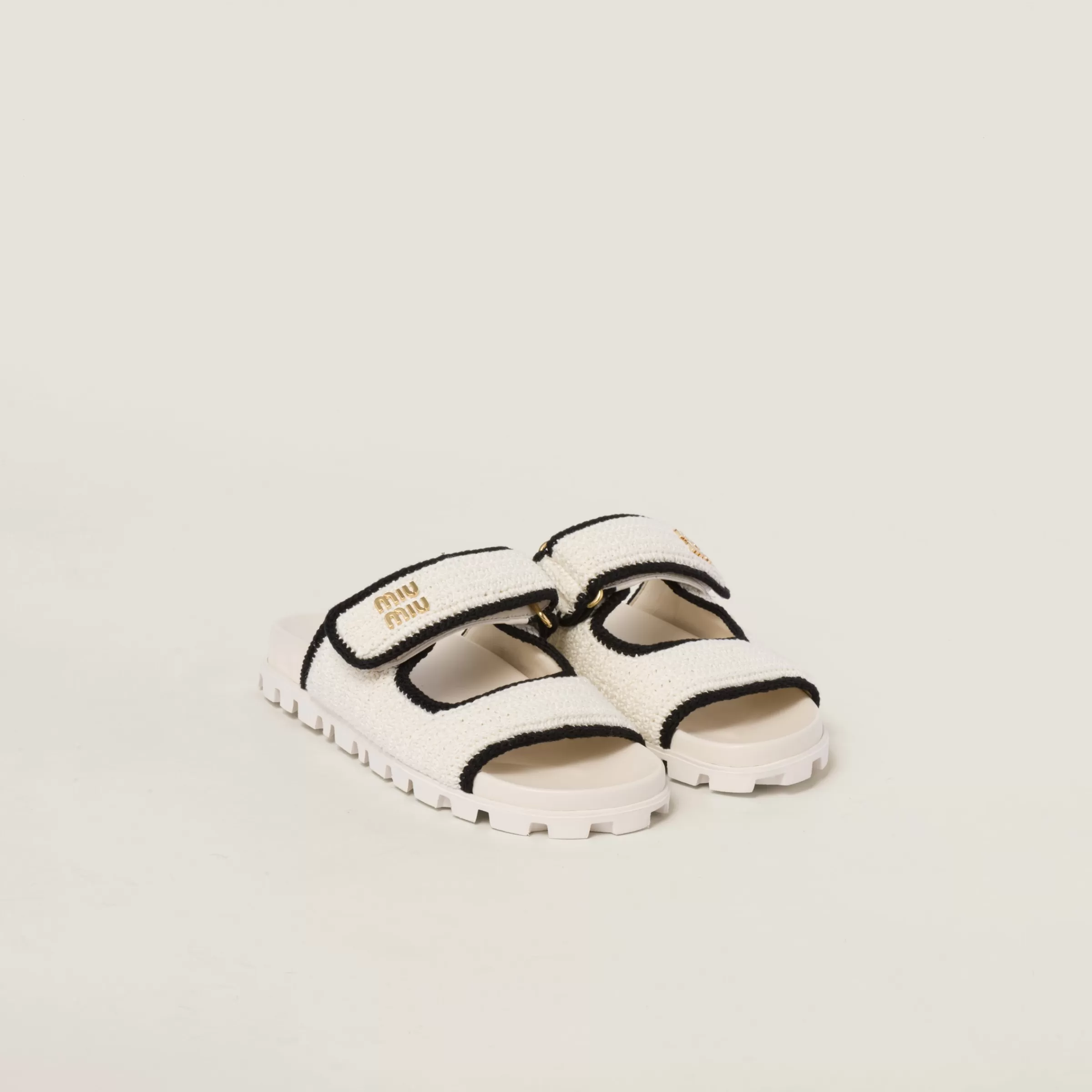 Miu Miu Crochet Knit Slides |
