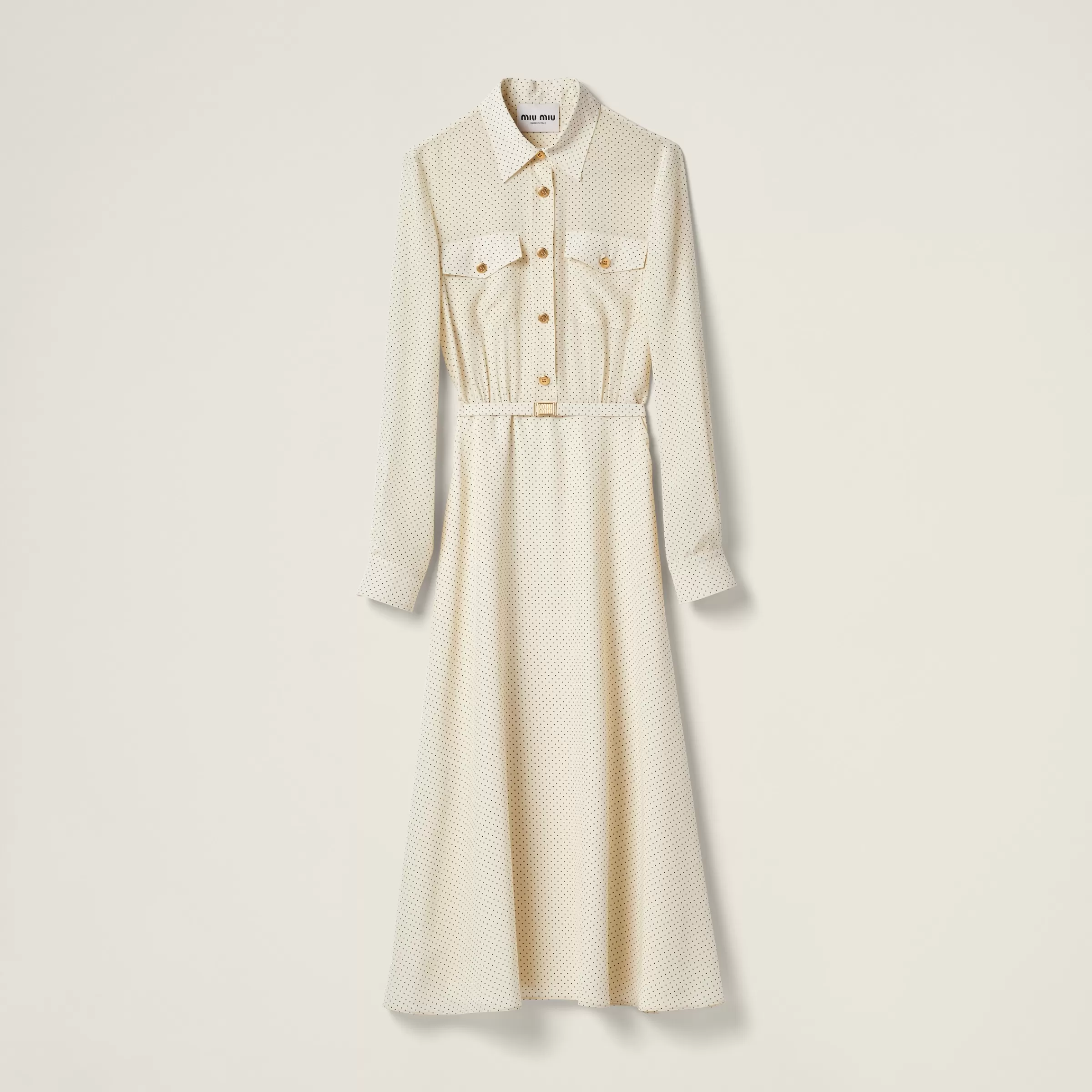 Miu Miu Long Crepe De Chine Dress |