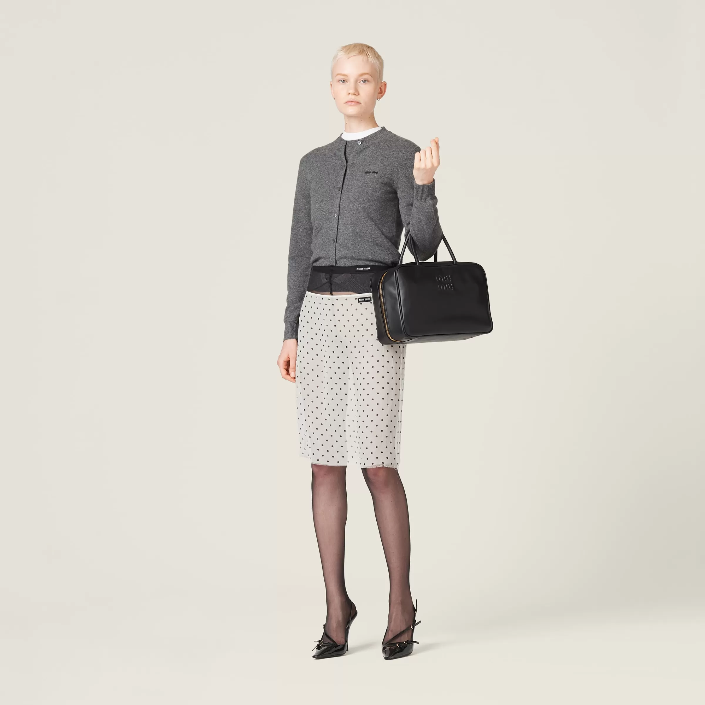 Miu Miu Polka-dot Chiffon Skirt |