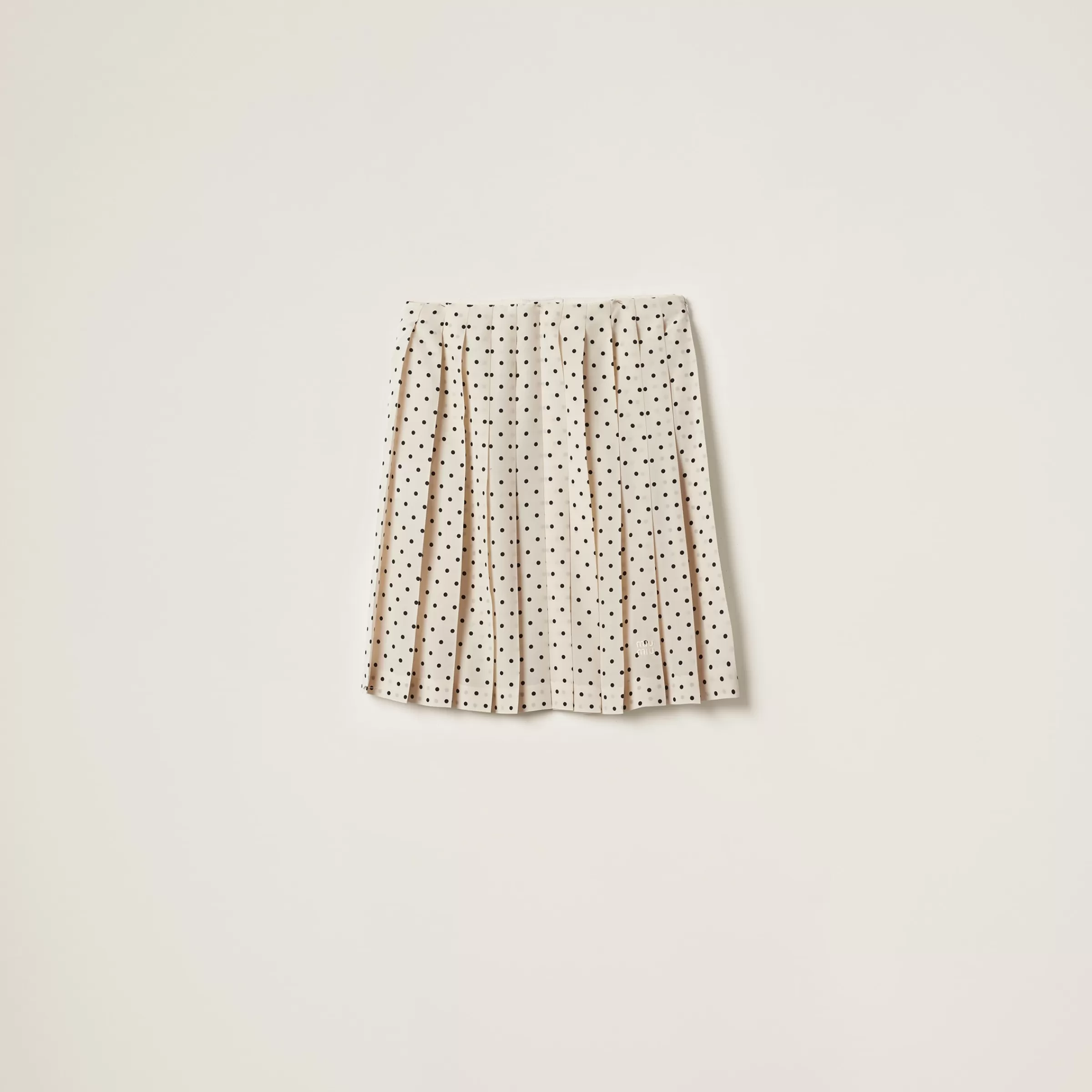 Miu Miu Polka-dot Crepe De Chine Skirt |