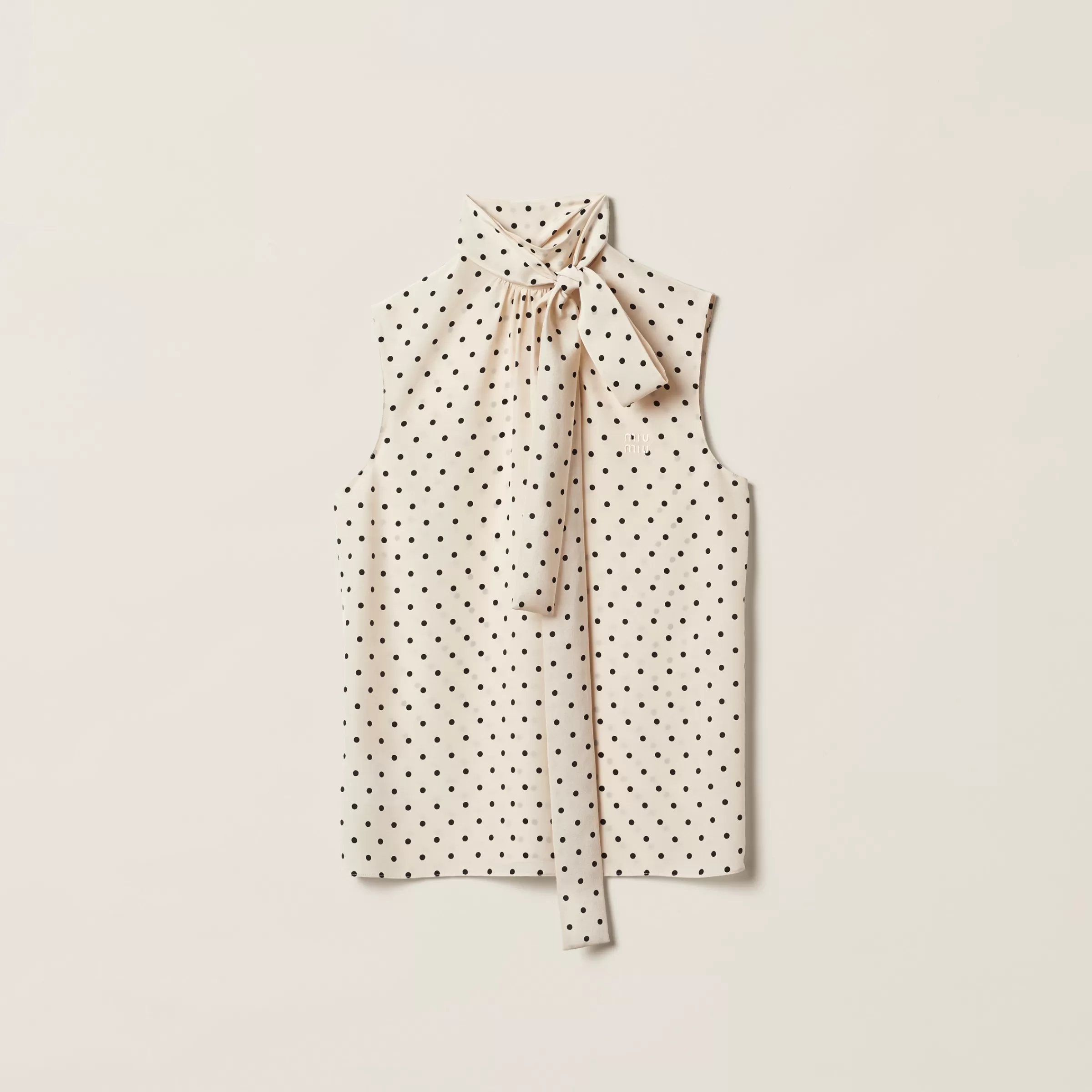 Miu Miu Polka-dot Crepe De Chine Top |