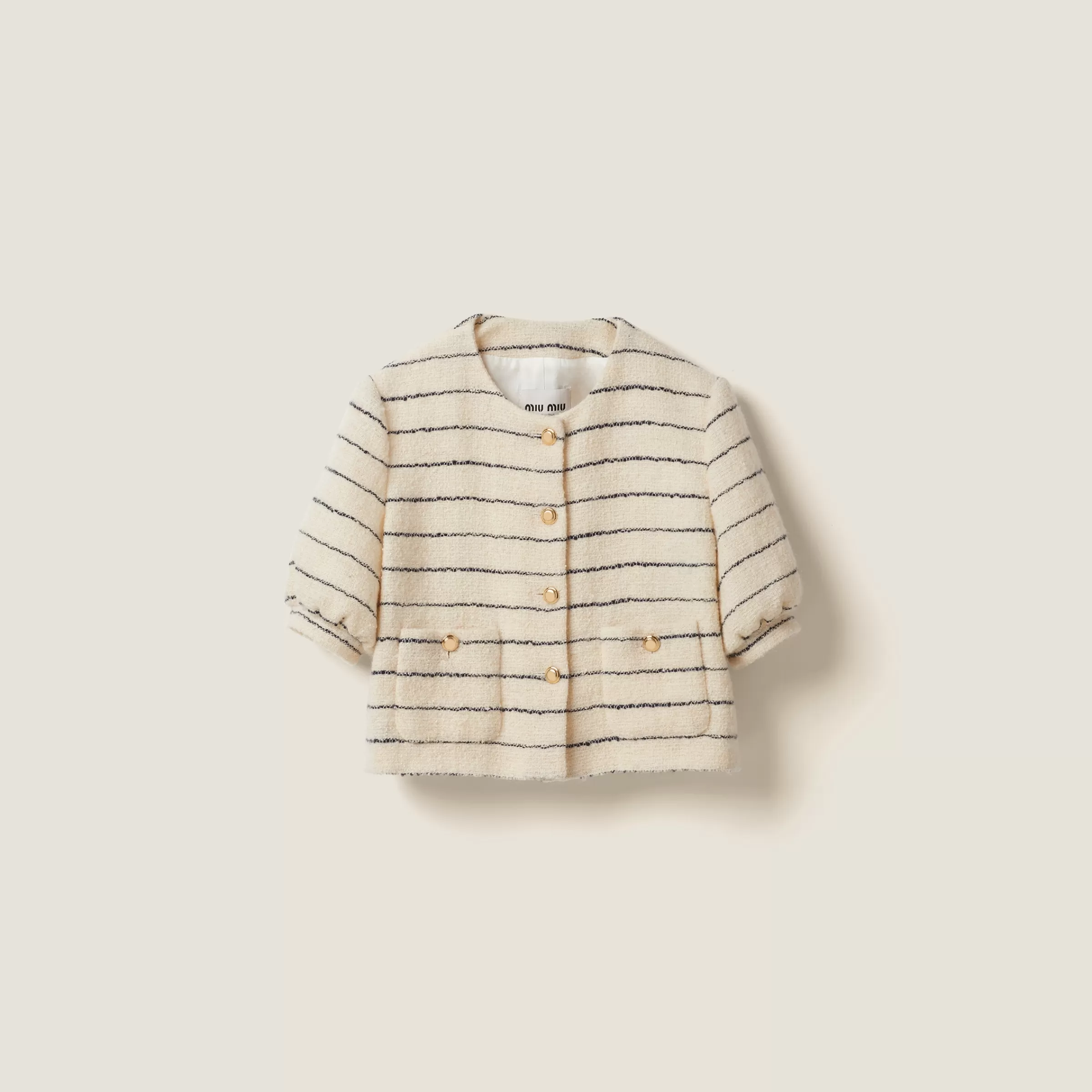 Miu Miu Single-breasted Bouclé Jacket |