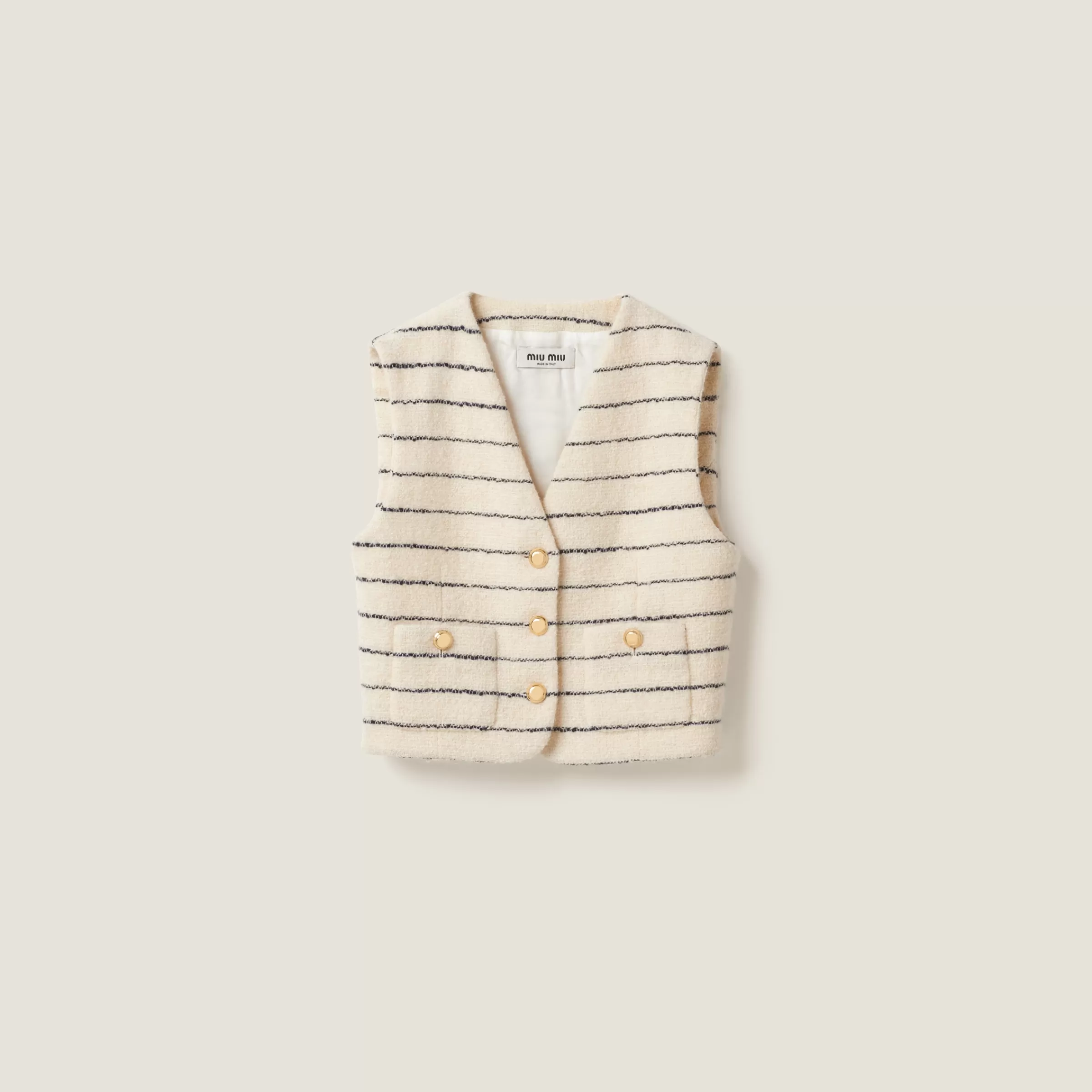 Miu Miu Single-breasted Bouclé Vest |