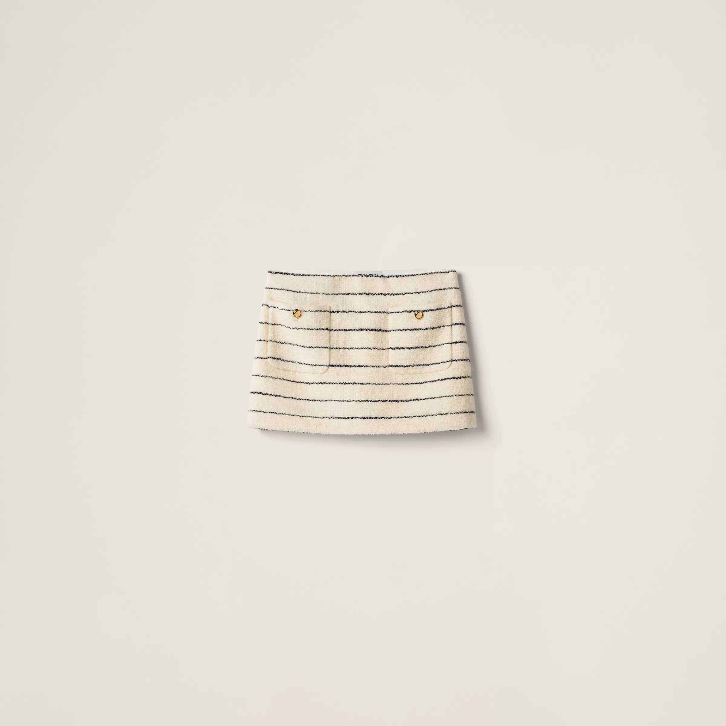 Miu Miu Striped Bouclé Miniskirt |
