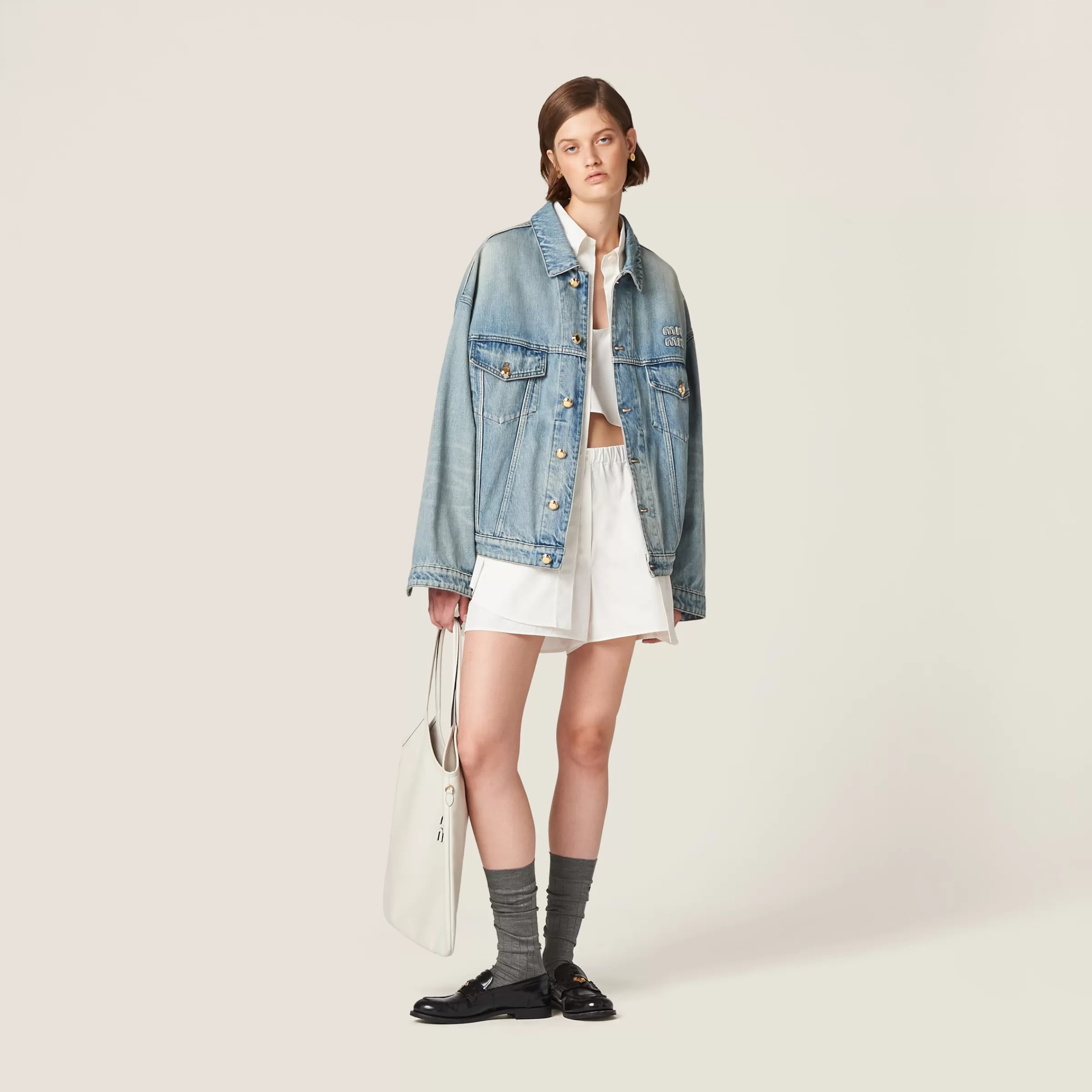 Miu Miu Denim Blouson Jacket |