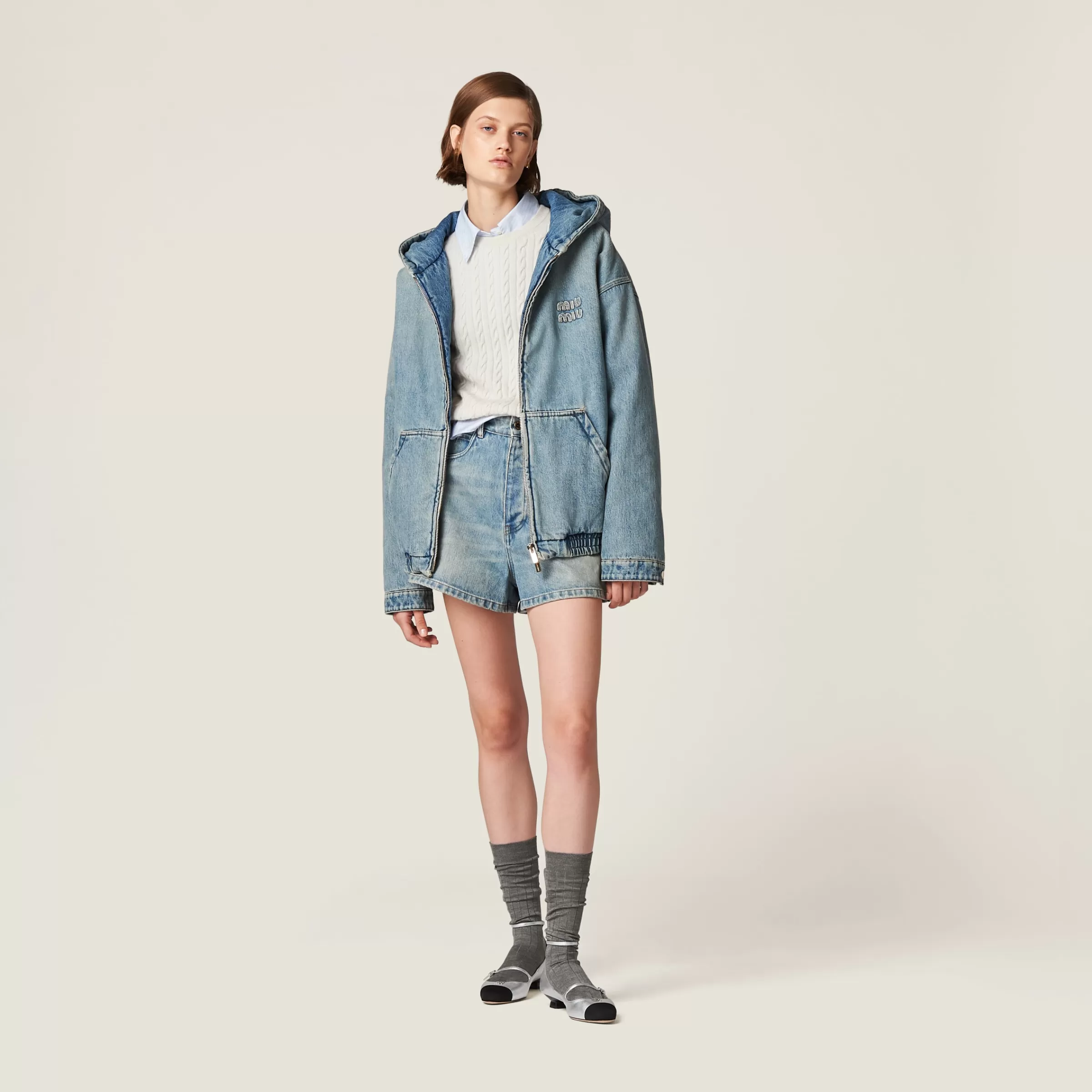 Miu Miu Denim Blouson Jacket |
