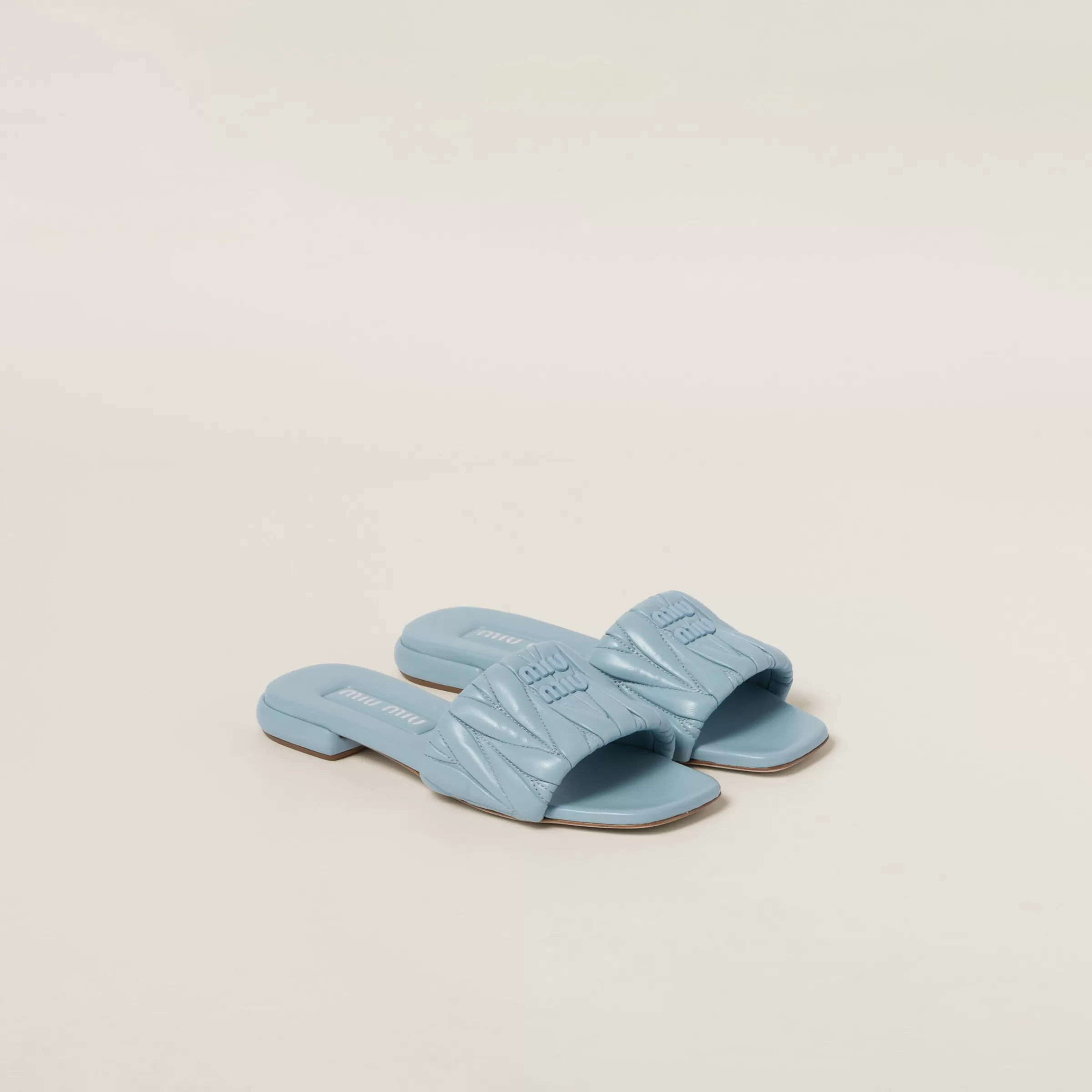 Miu Miu Matelassé Nappa Leather Slides |