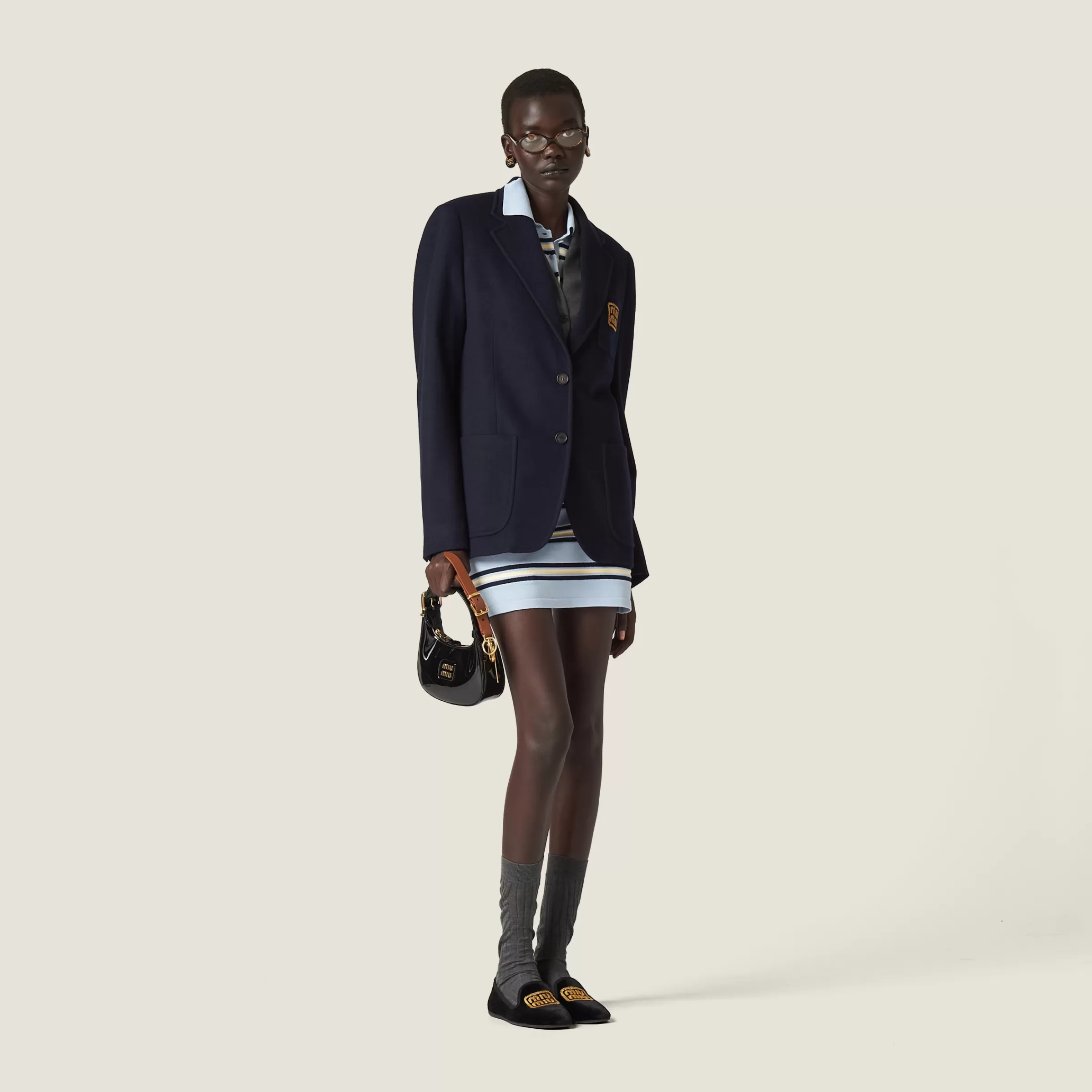 Miu Miu Silk And Cotton Miniskirt |