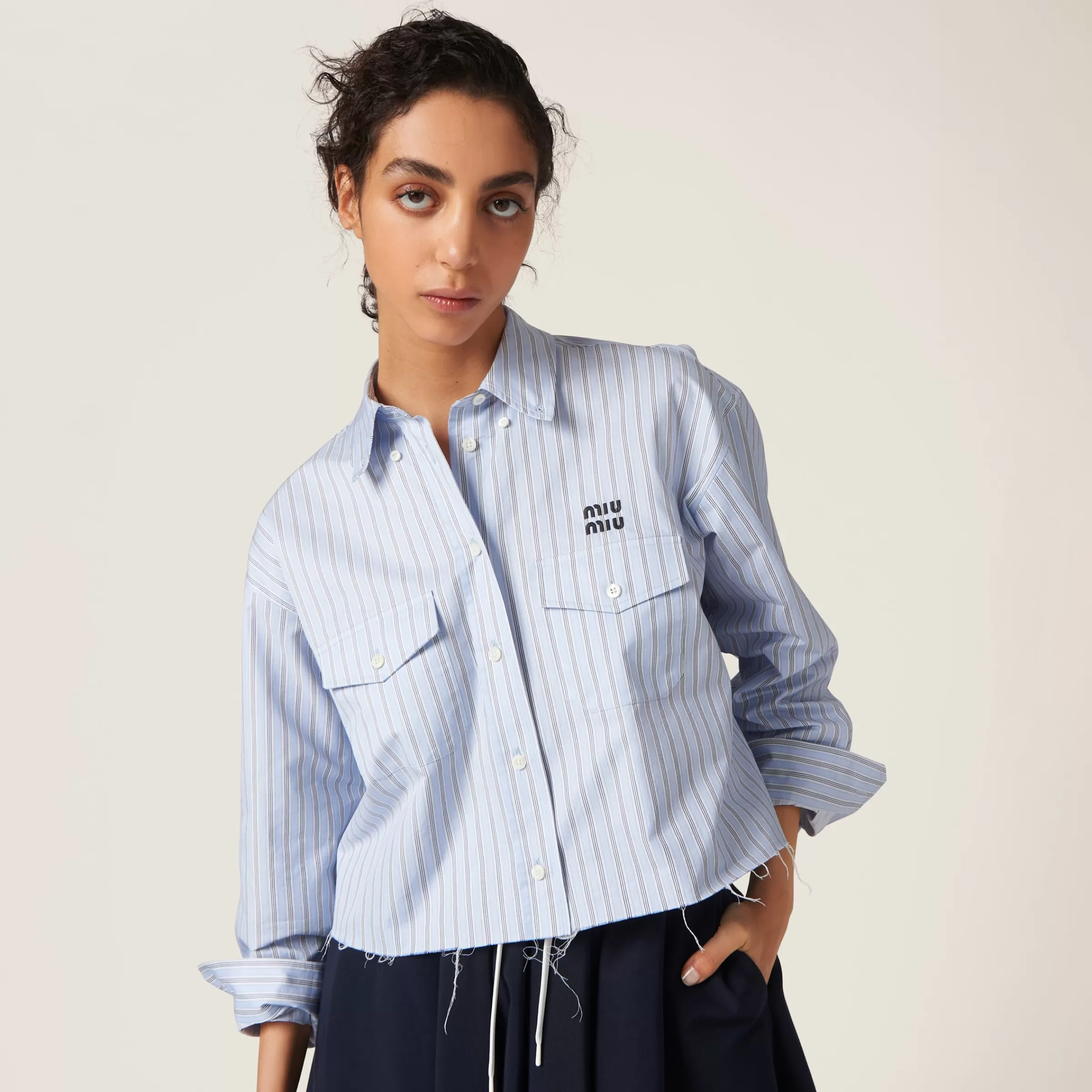 Miu Miu Striped Cotton Shirt |