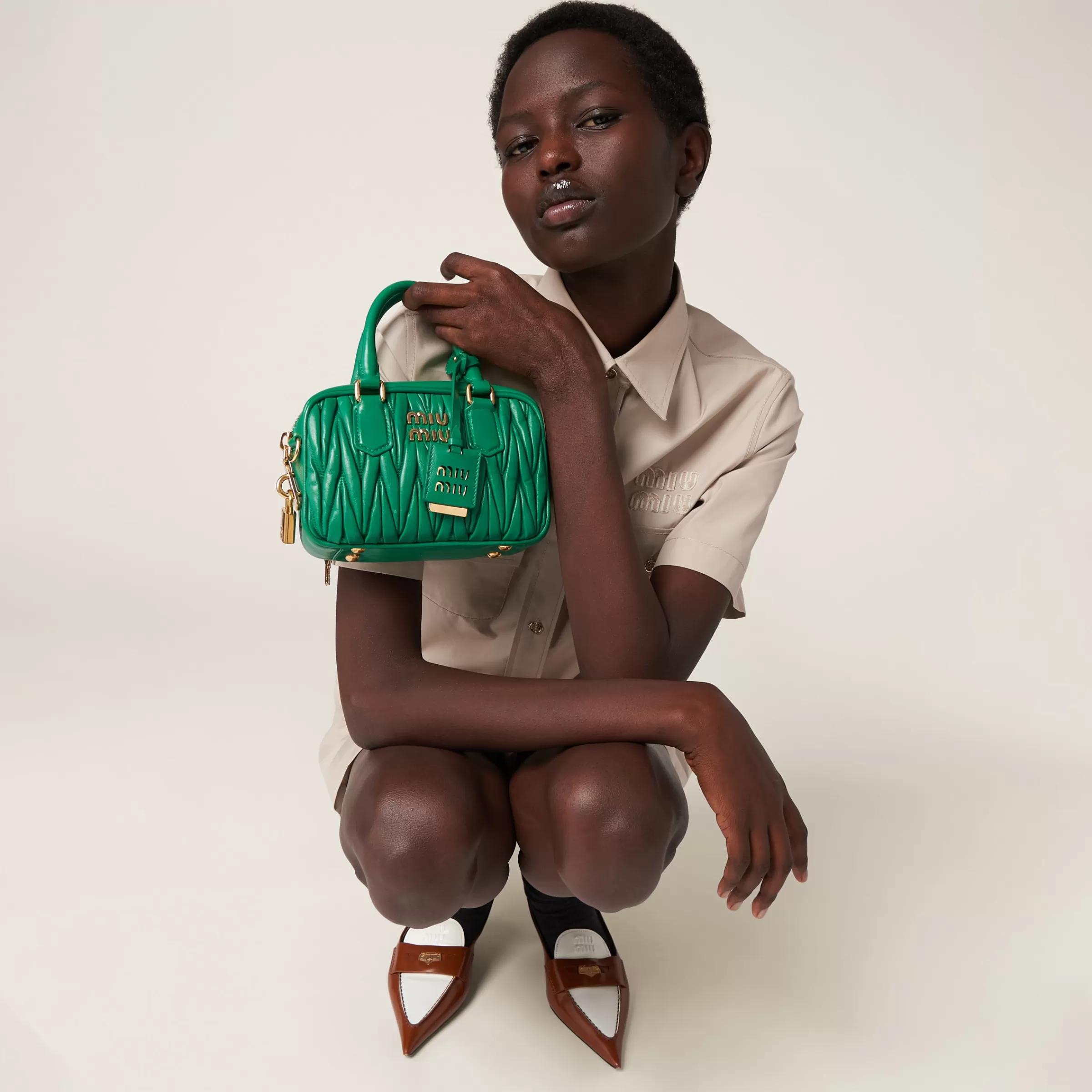 Miu Miu Arcadie Matelassé Nappa Leather Bag |