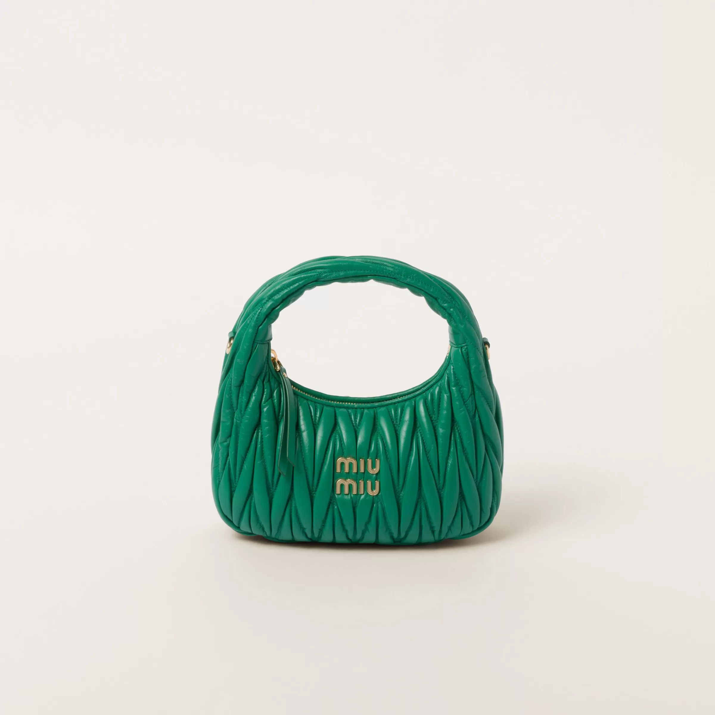 Miu Miu Wander Matelassé Nappa Leather Hobo Bag |