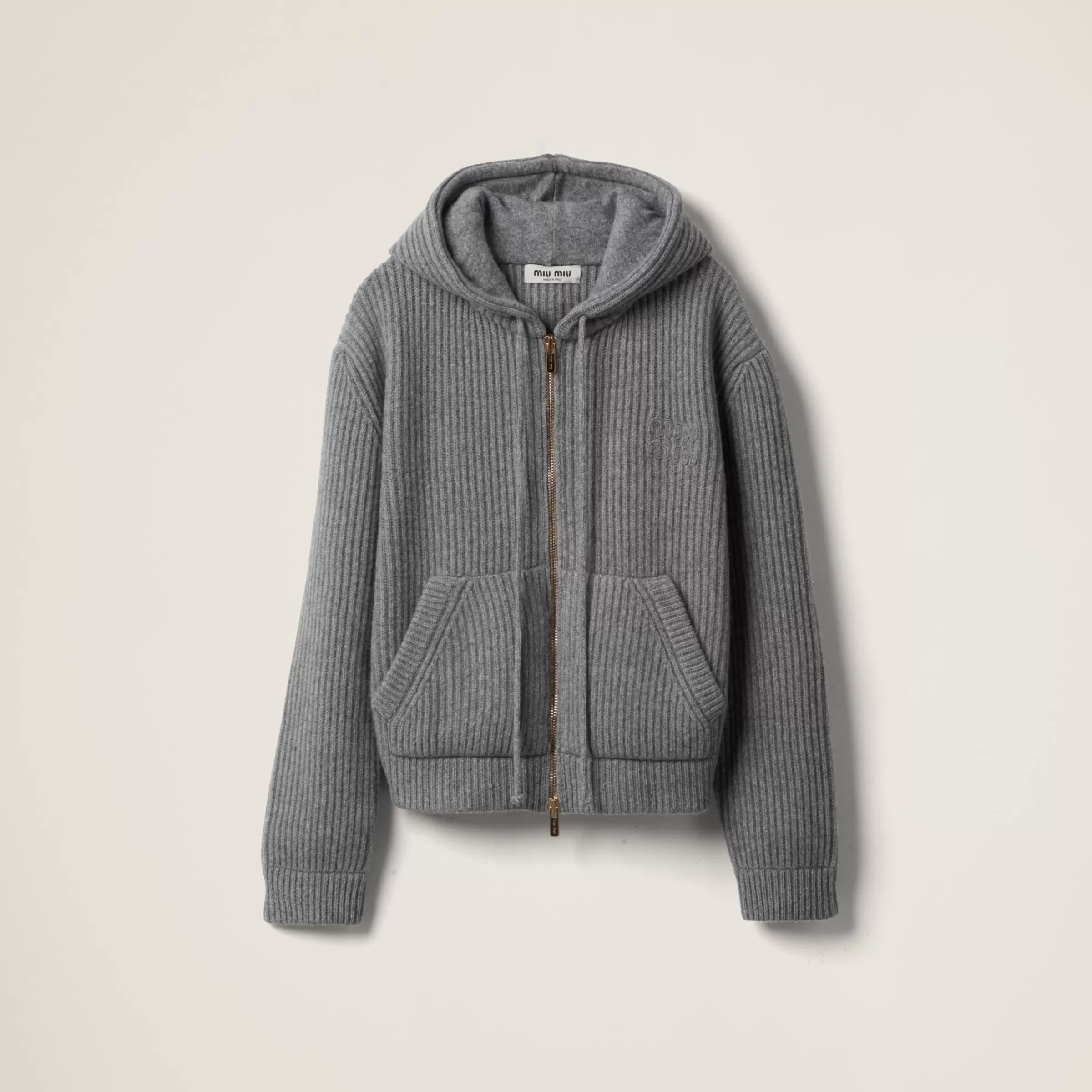 Miu Miu Wool And Cashmere Hoodie Cardigan |