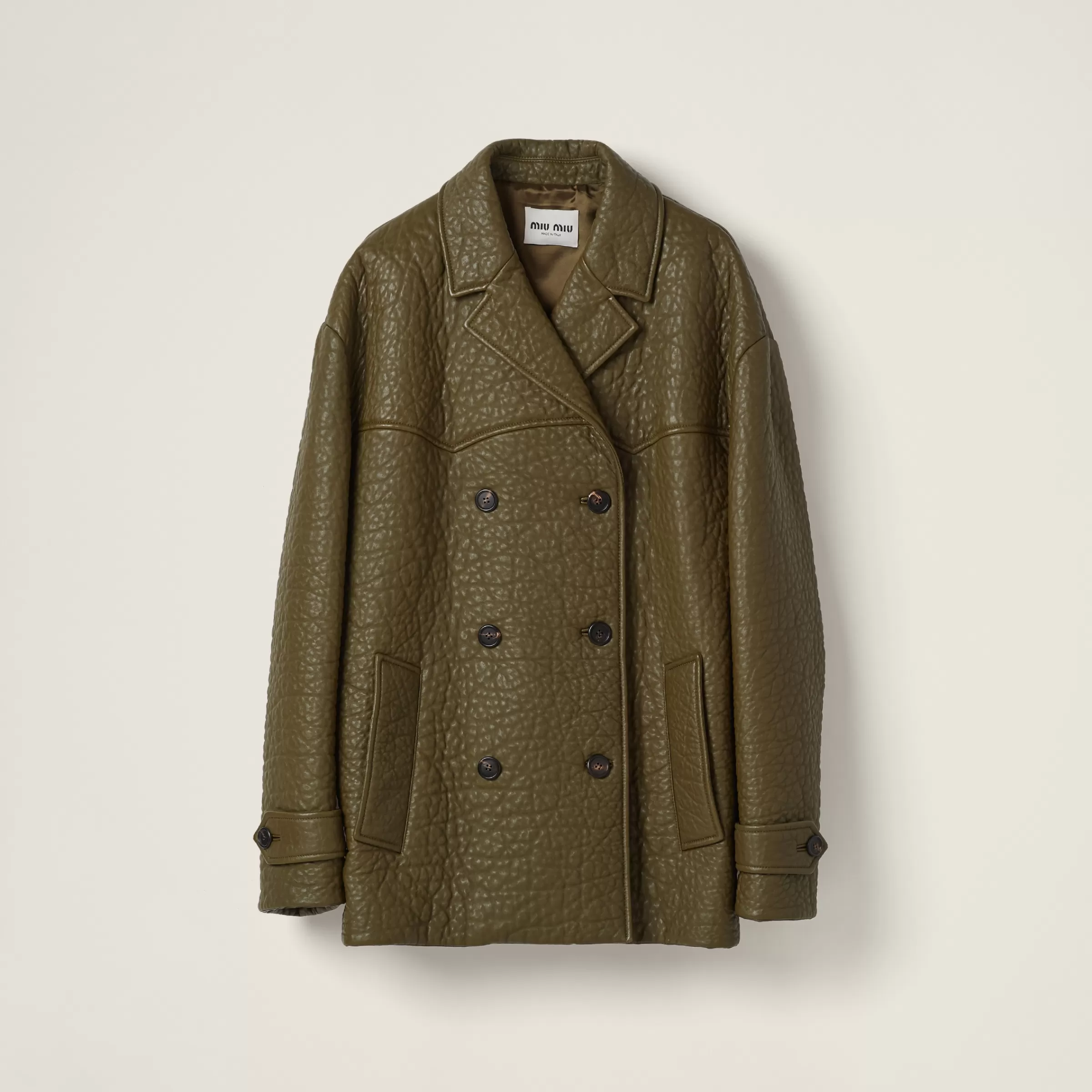 Miu Miu Double-breasted Nappa Leather Jacket |