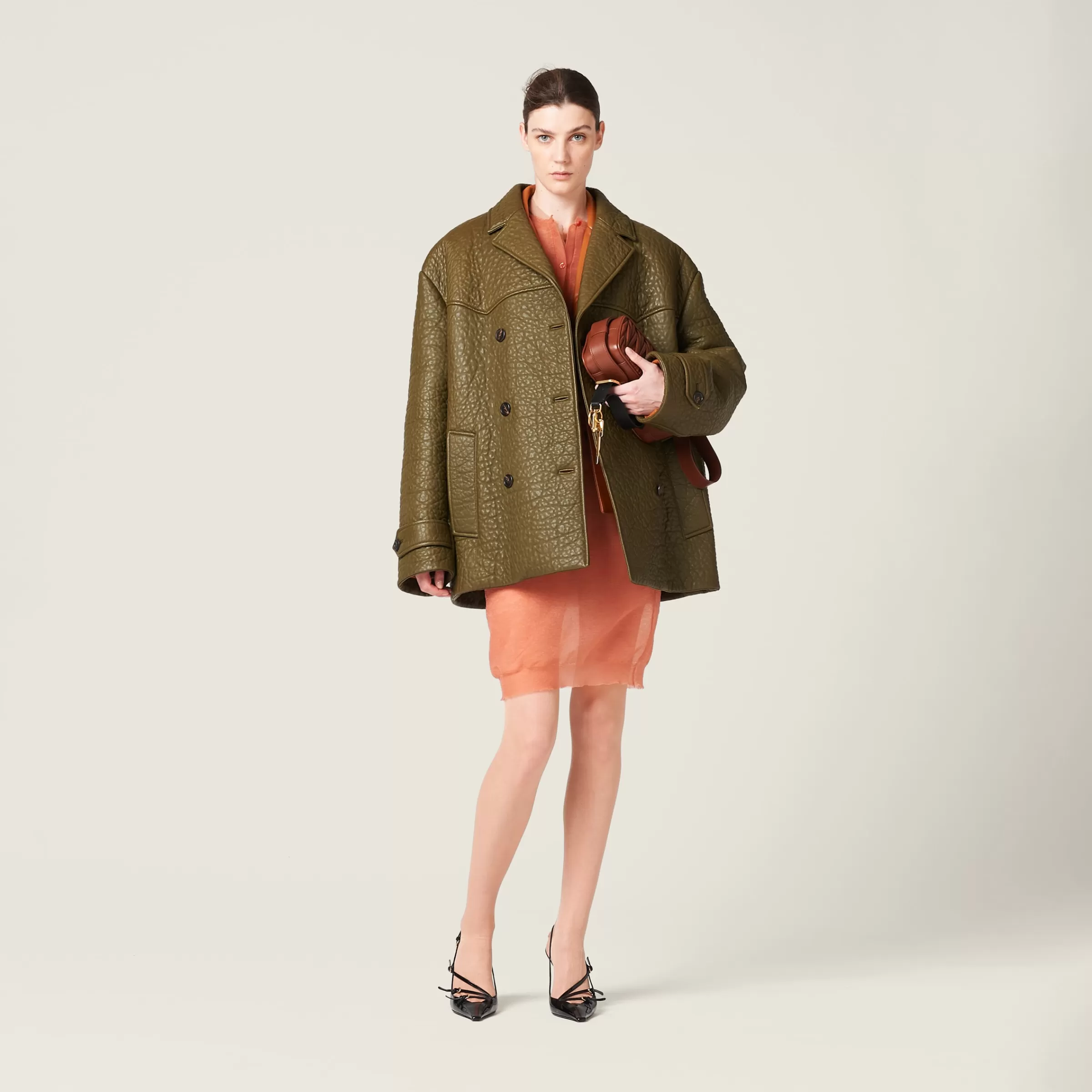 Miu Miu Double-breasted Nappa Leather Jacket |