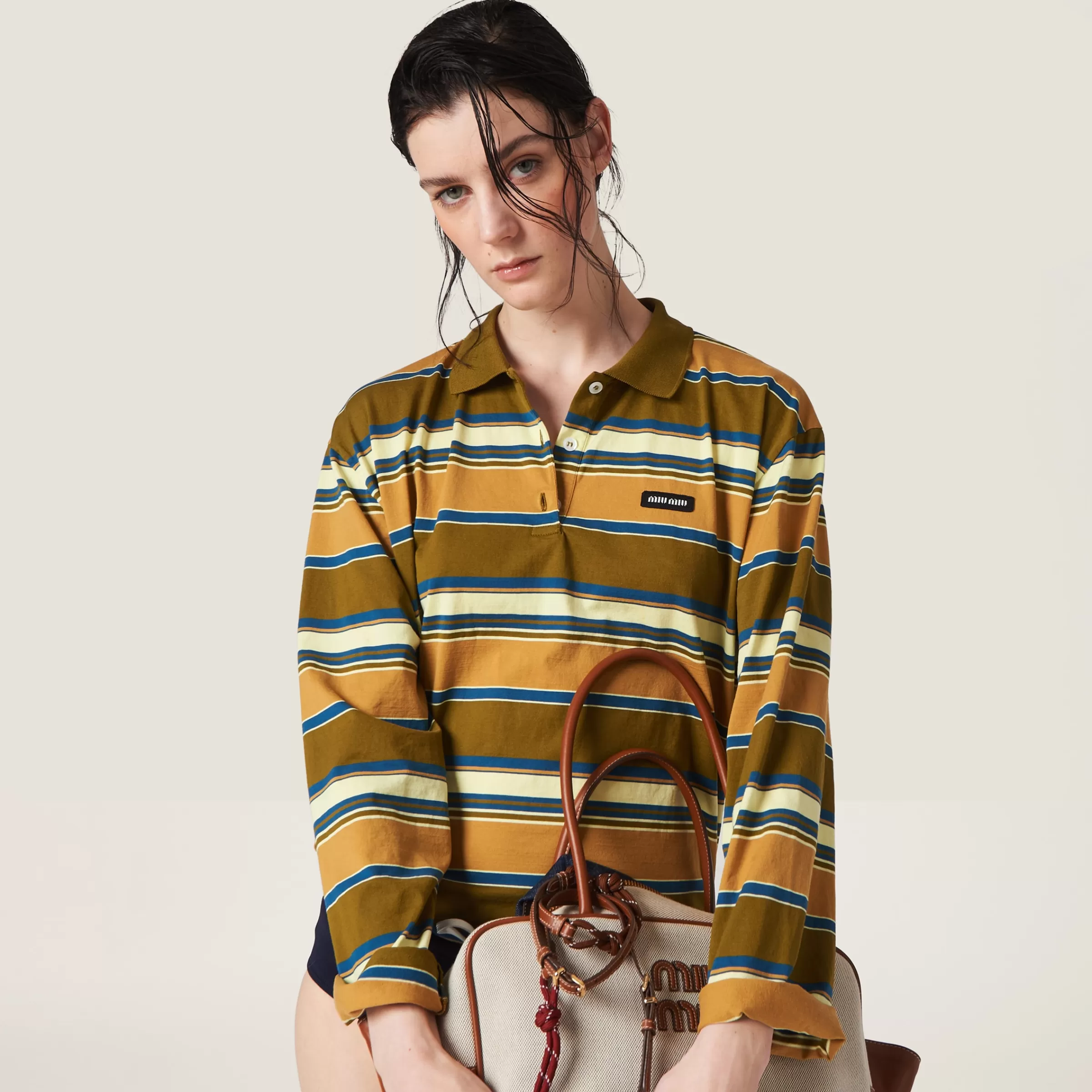 Miu Miu Cotton Jersey Polo Shirt |