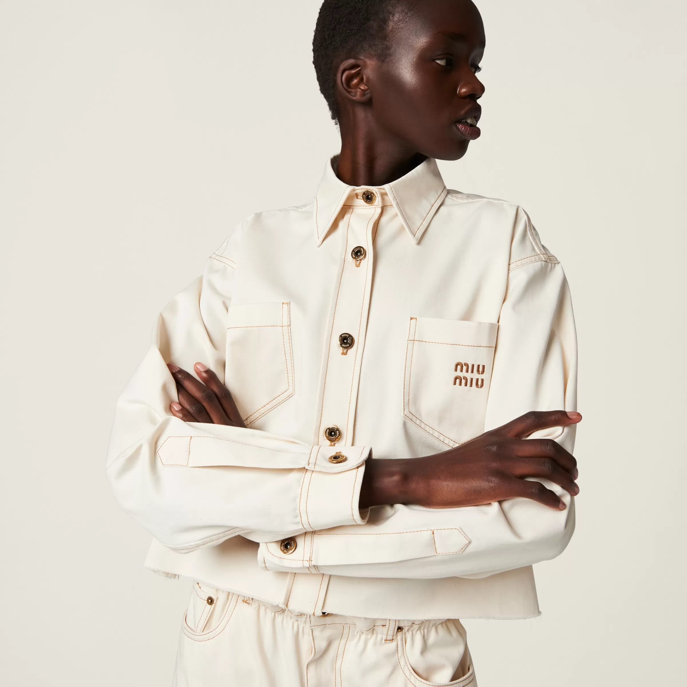 Miu Miu Denim Blouson Jacket |