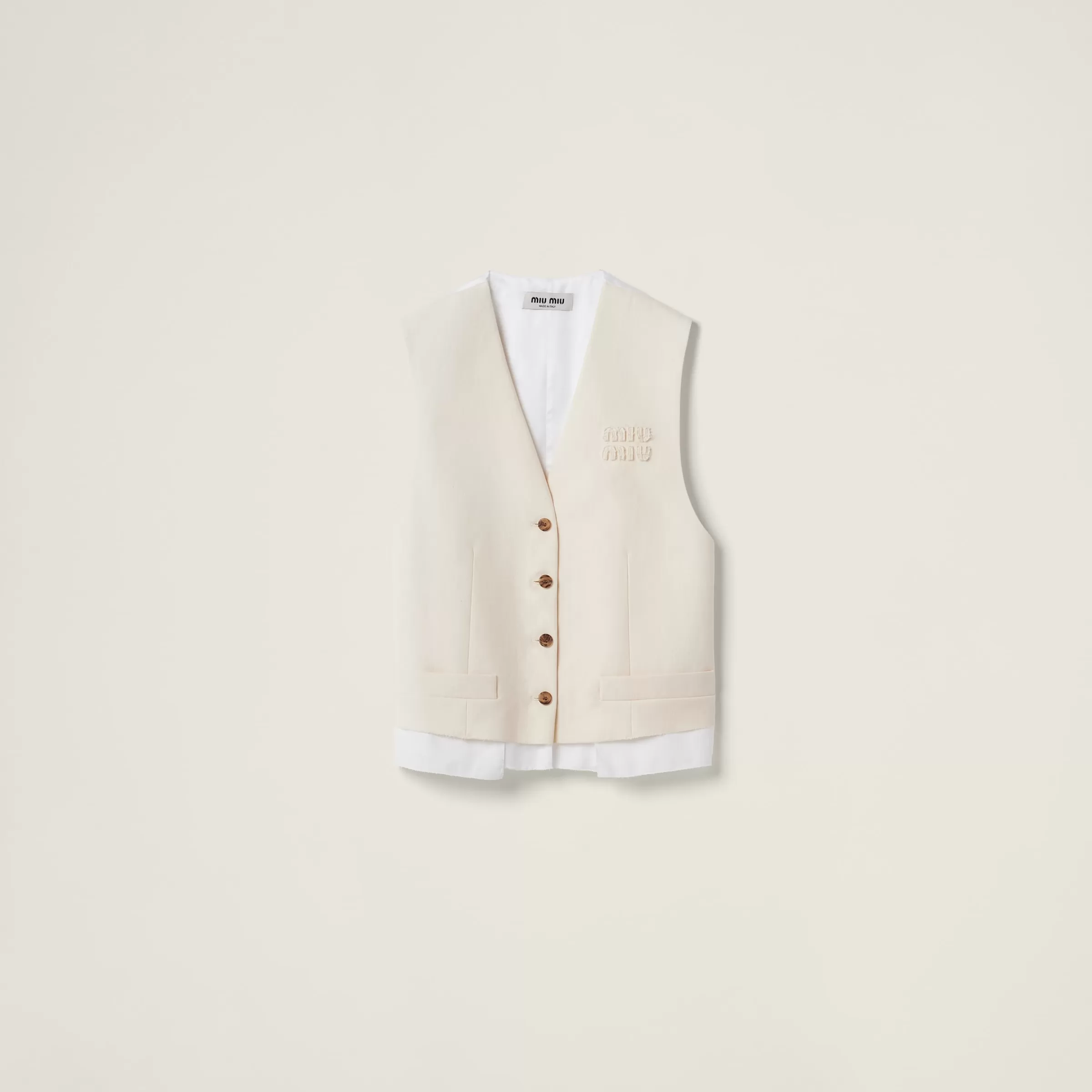 Miu Miu Single-breasted Canvas Vest |