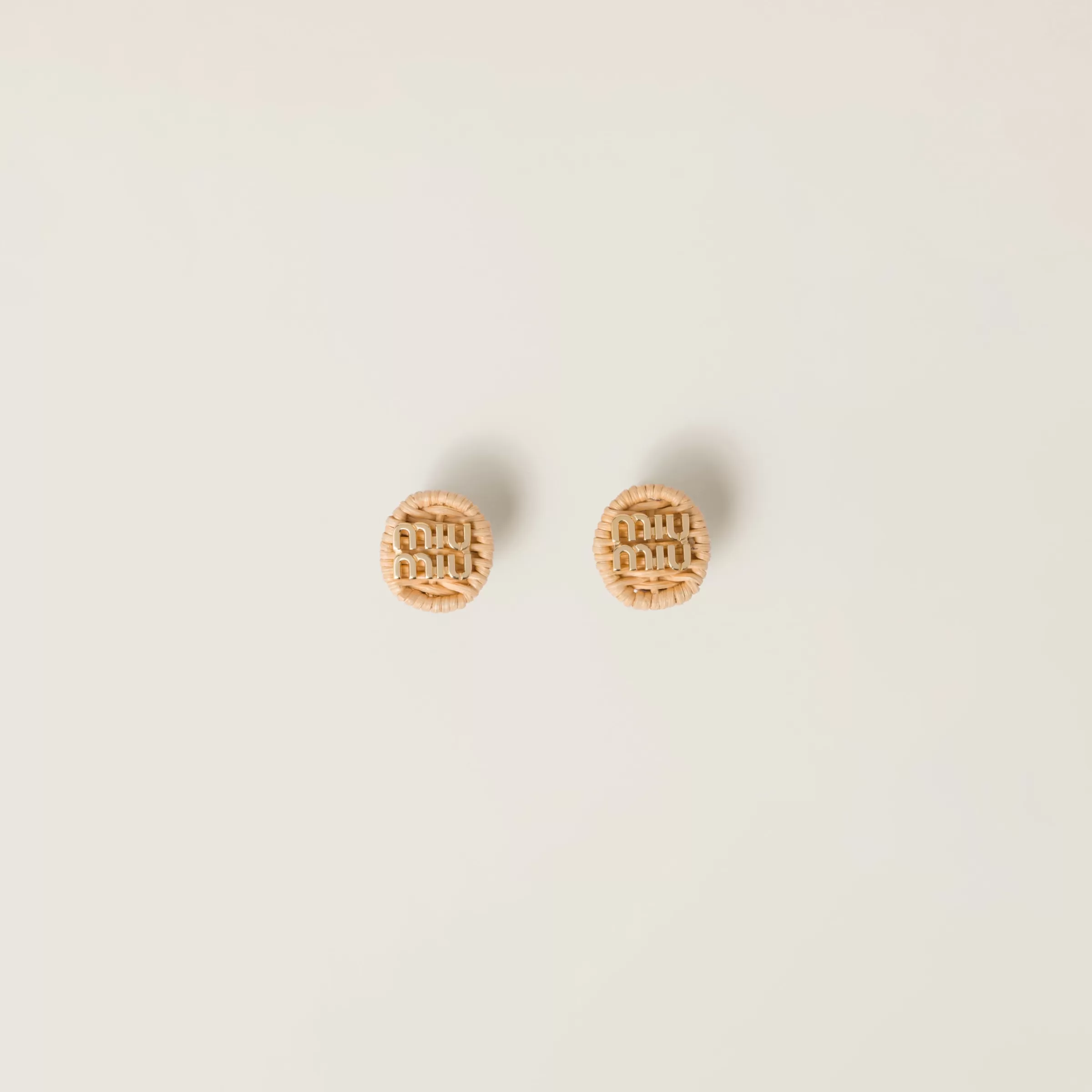 Miu Miu Woven Fabric Earrings |