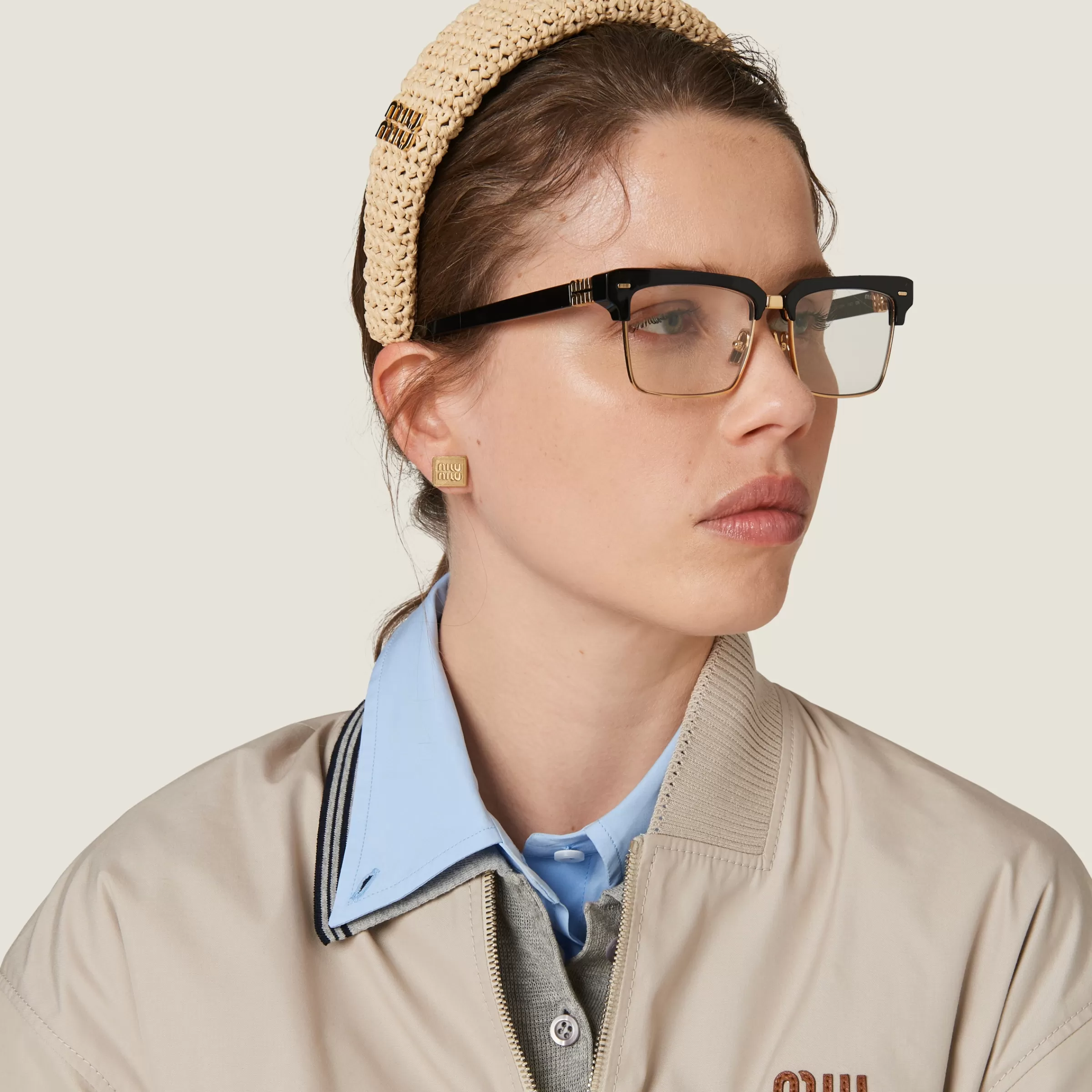 Miu Miu Woven Fabric Headband |