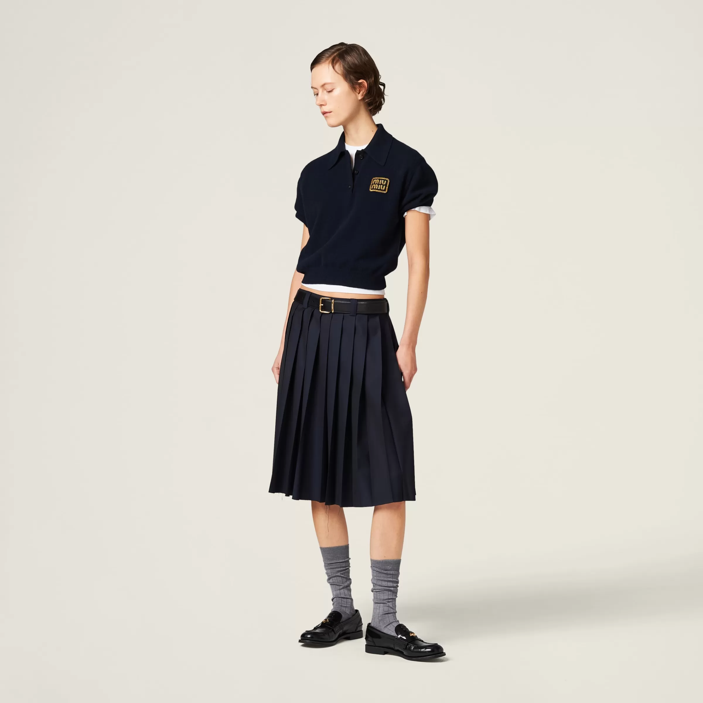 Miu Miu Cashmere Knit Polo Shirt |