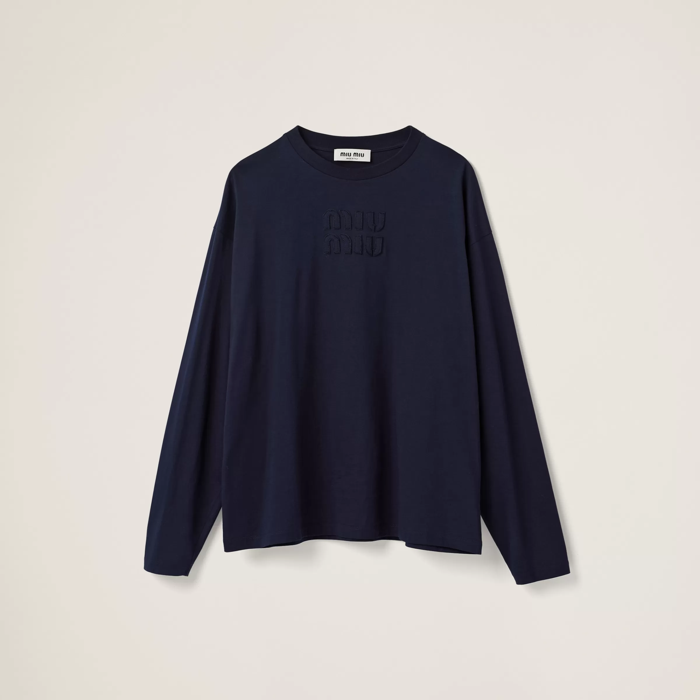 Miu Miu Cotton T-shirt With Embroidered Logo |