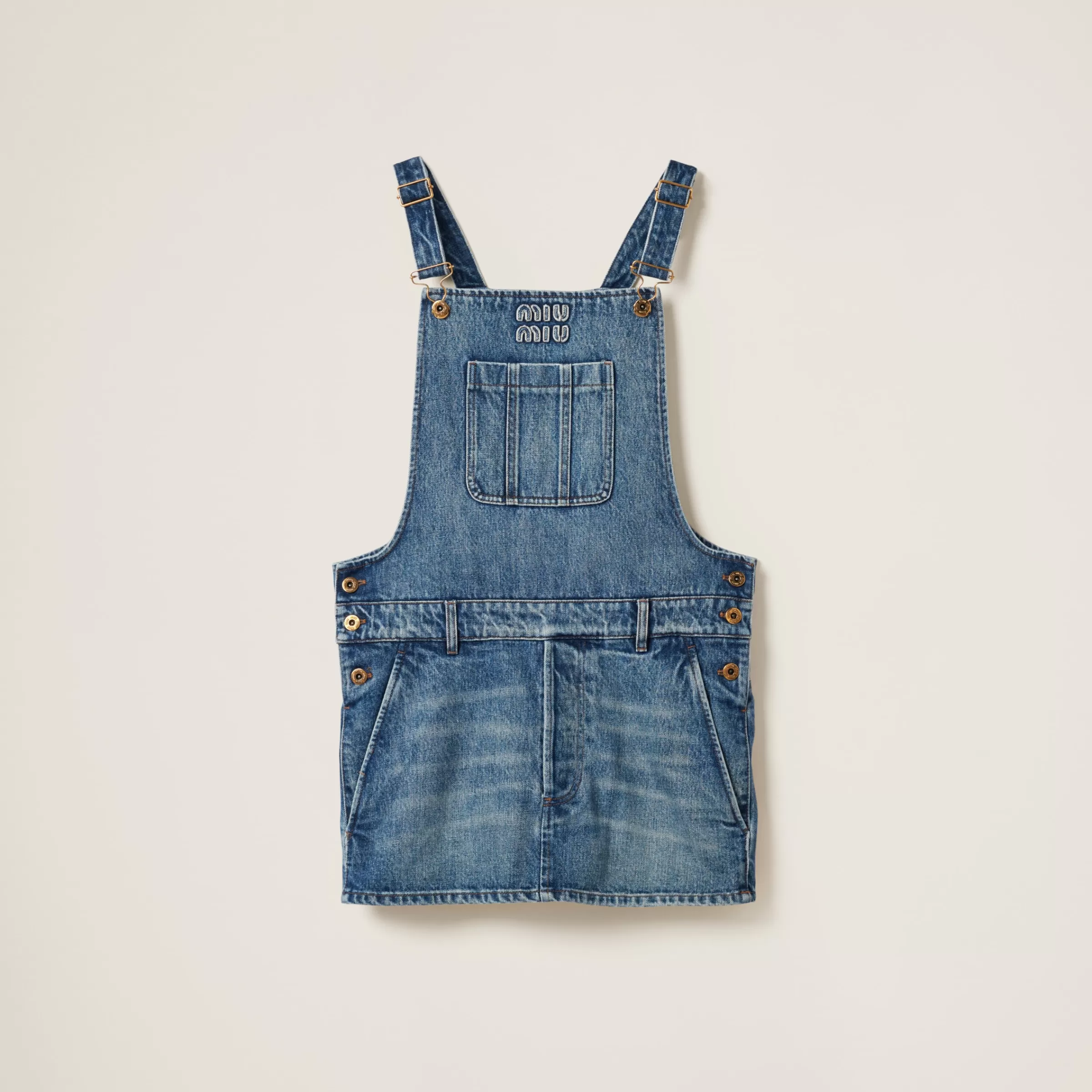 Miu Miu Denim Bib Mini-dress |