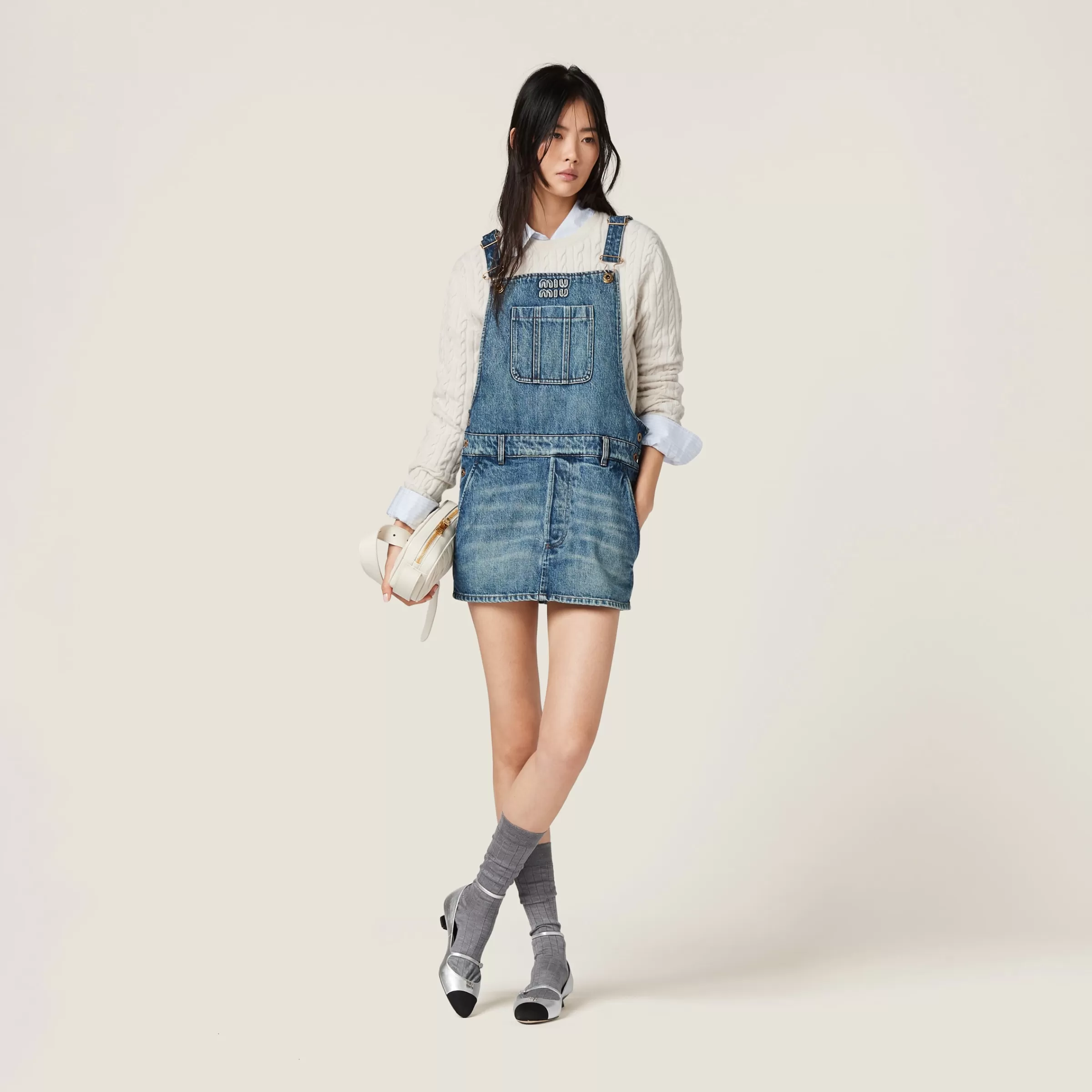 Miu Miu Denim Bib Mini-dress |