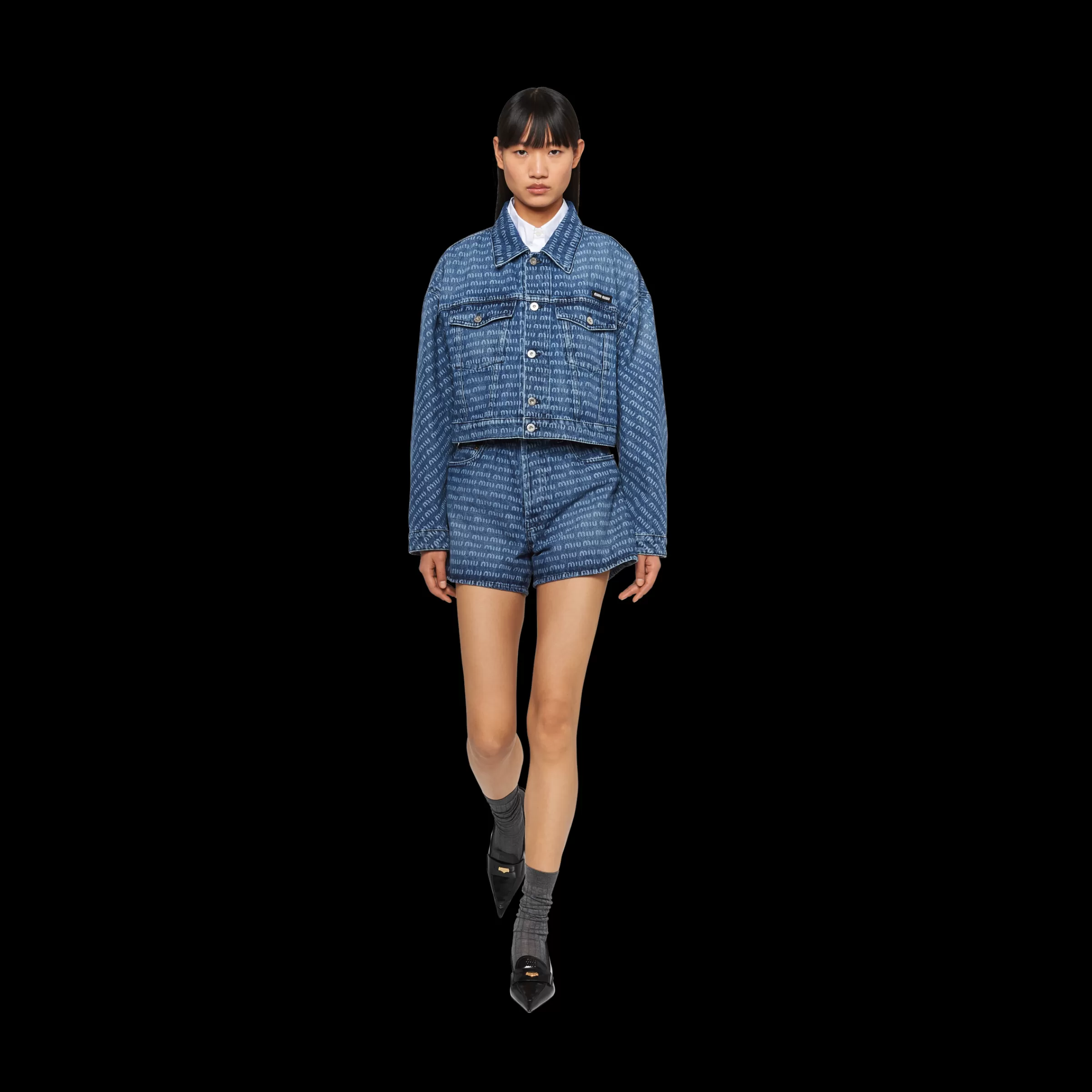 Miu Miu Denim Blouson Jacket |