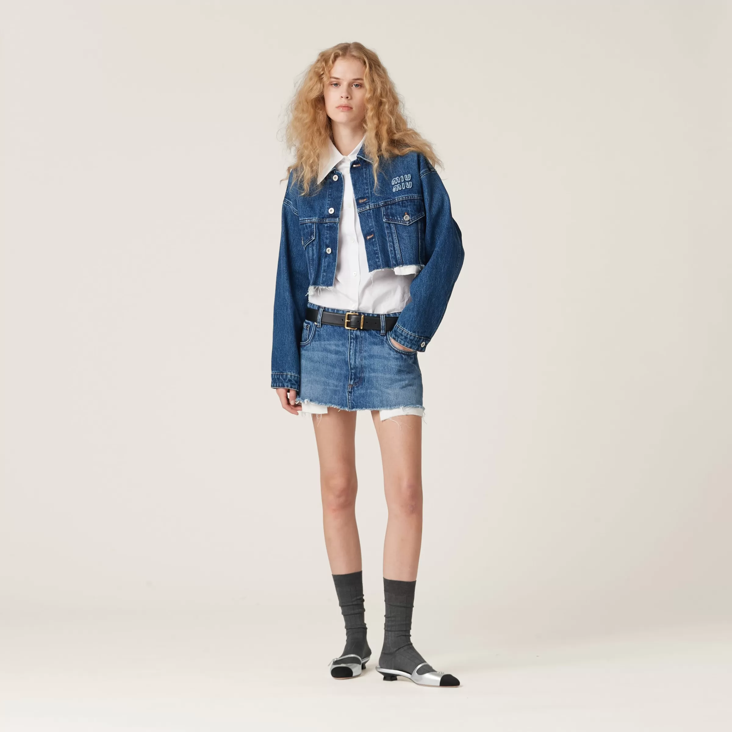 Miu Miu Denim Blouson Jacket |