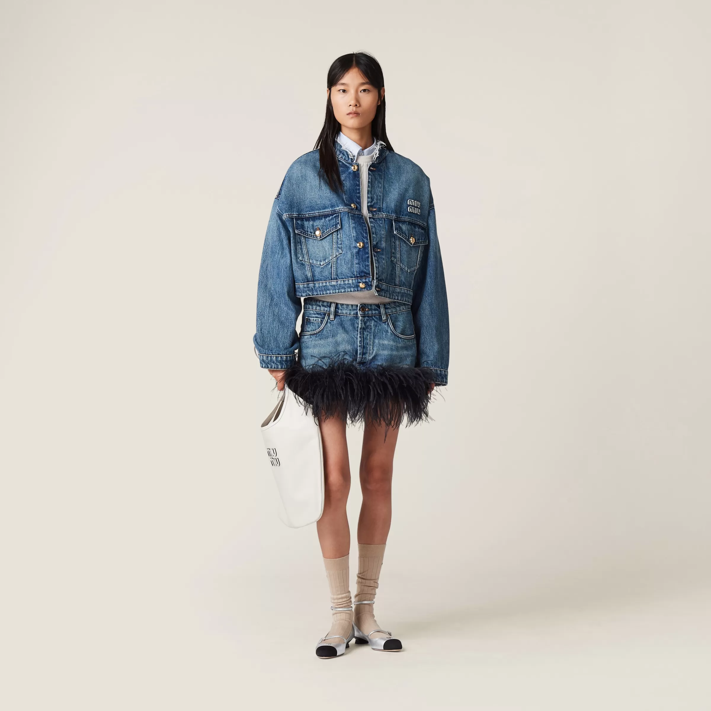 Miu Miu Denim Blouson Jacket |