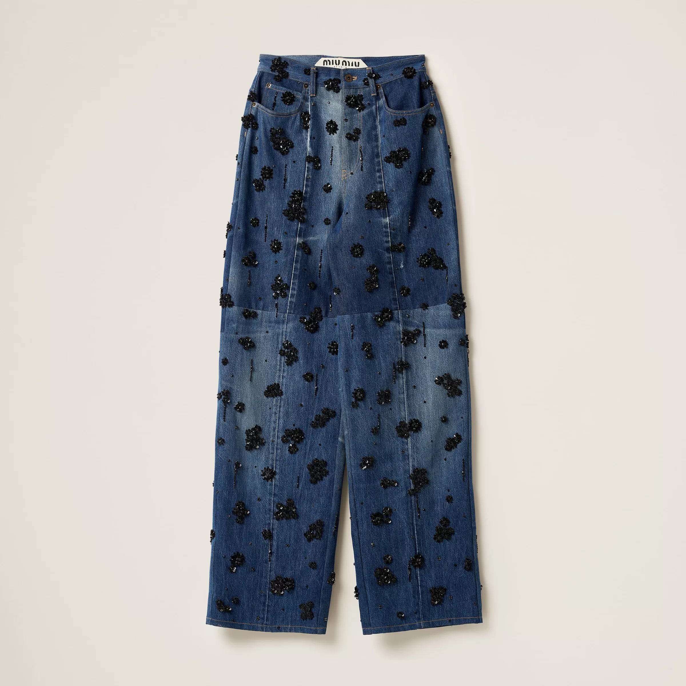 Miu Miu Embellished Five-pocket Denim Jeans |