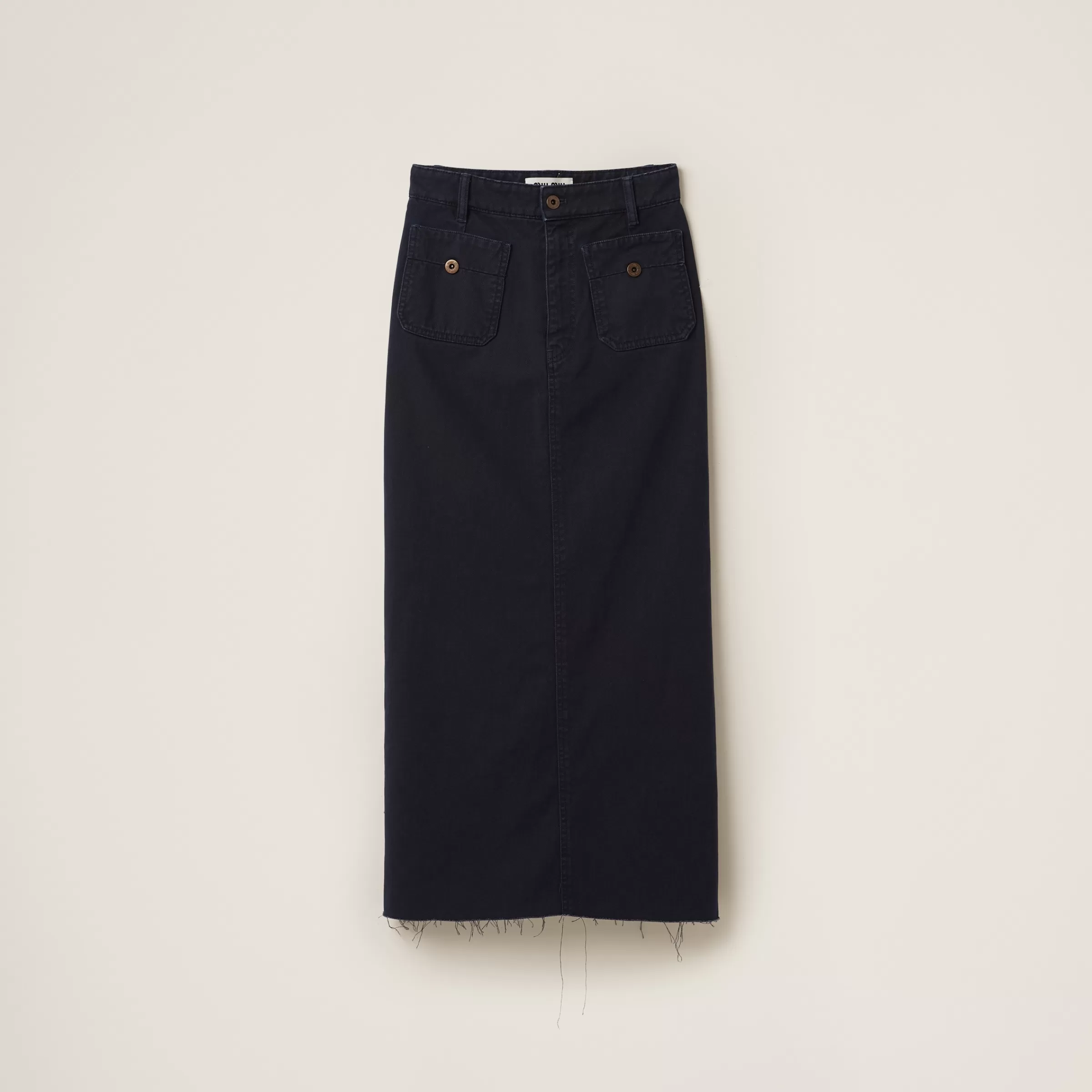 Miu Miu Garment-dyed Drill Midi-skirt |