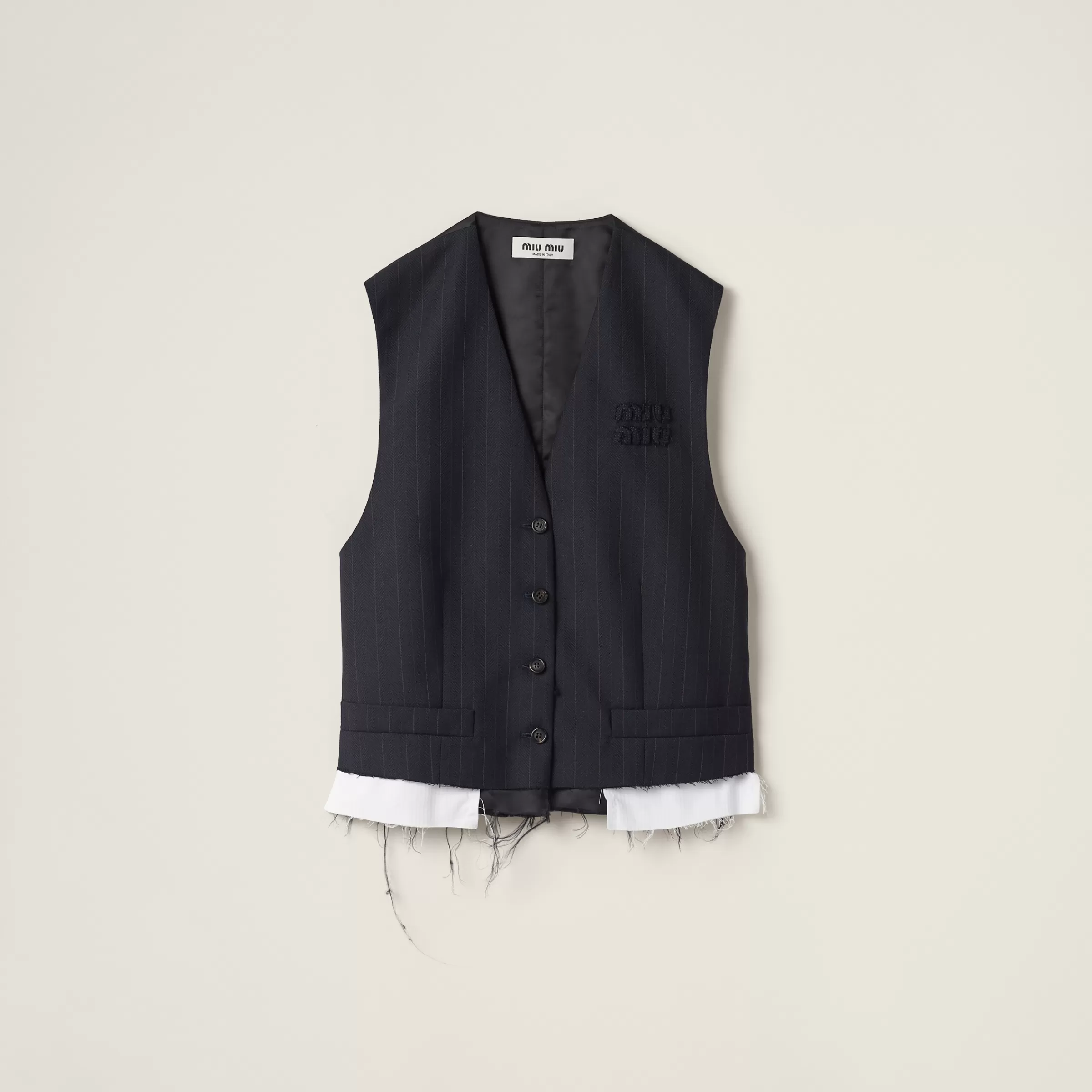 Miu Miu Single-breasted Pinstriped Vest |