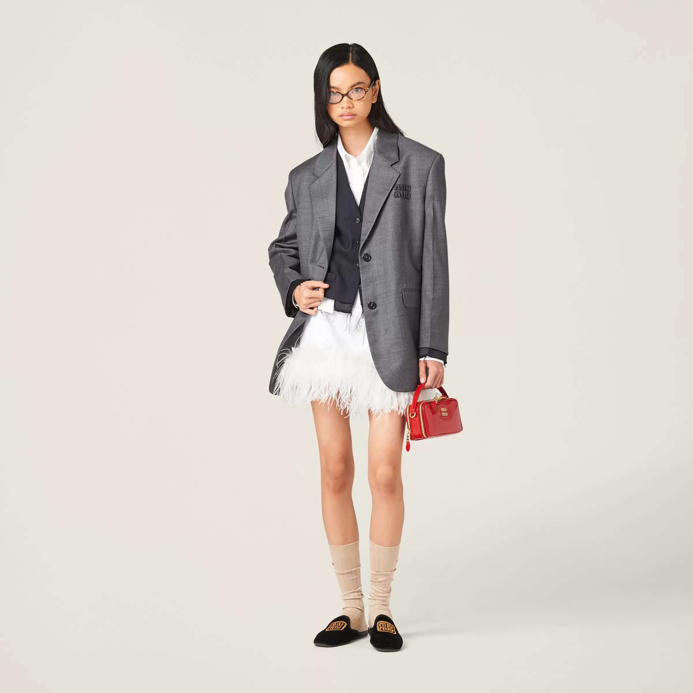 Miu Miu Single-breasted Pinstriped Vest |