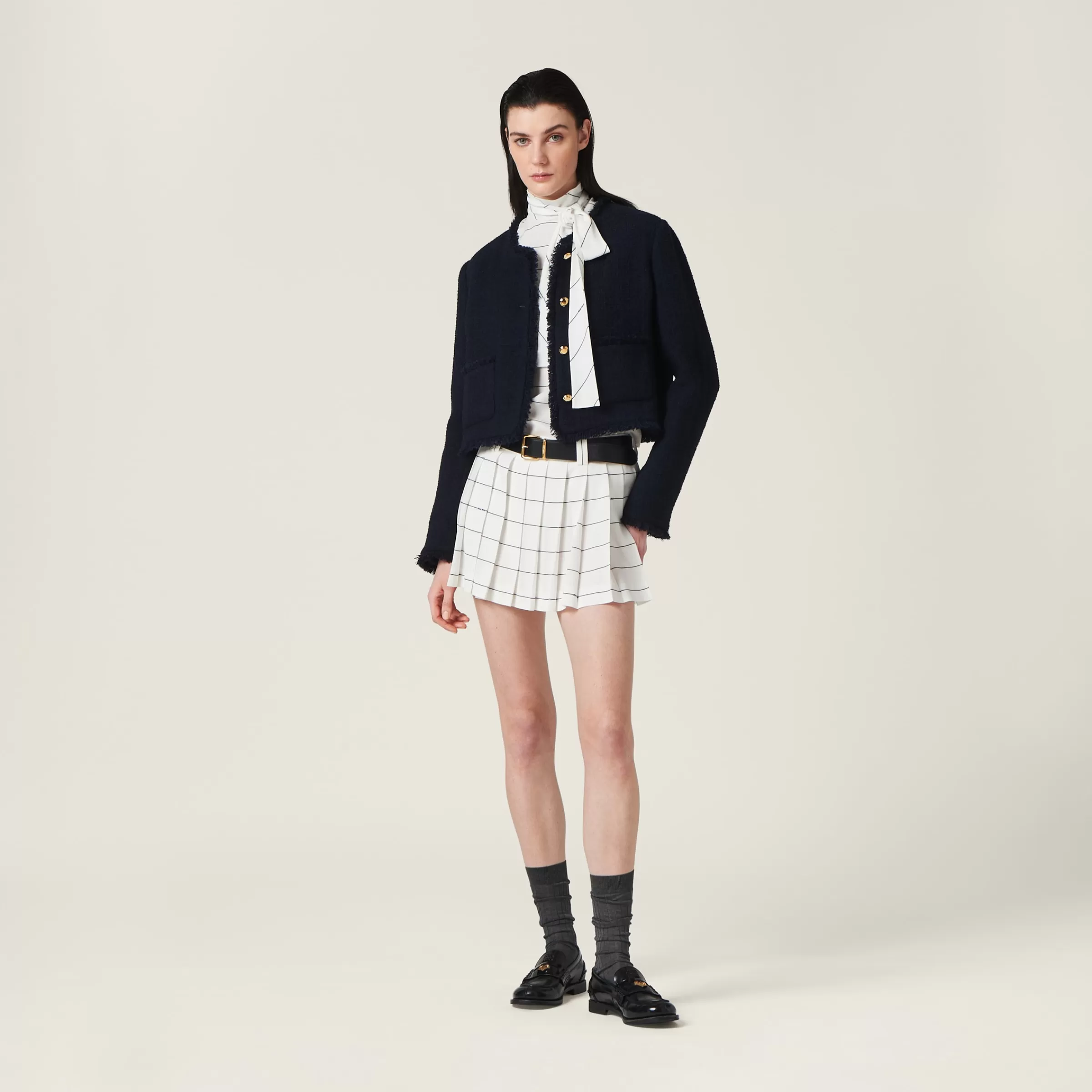 Miu Miu Single-breasted Tweed Jacket |