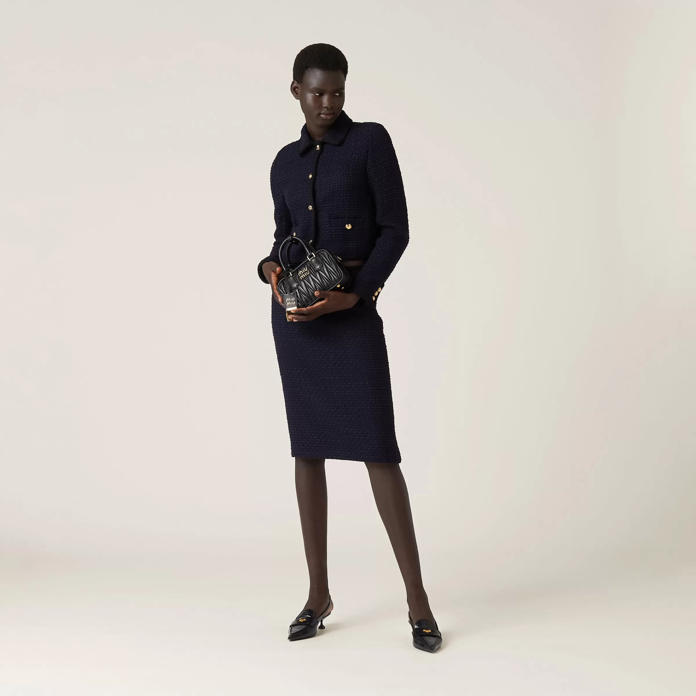 Miu Miu Single-breasted Tweed Jacket |