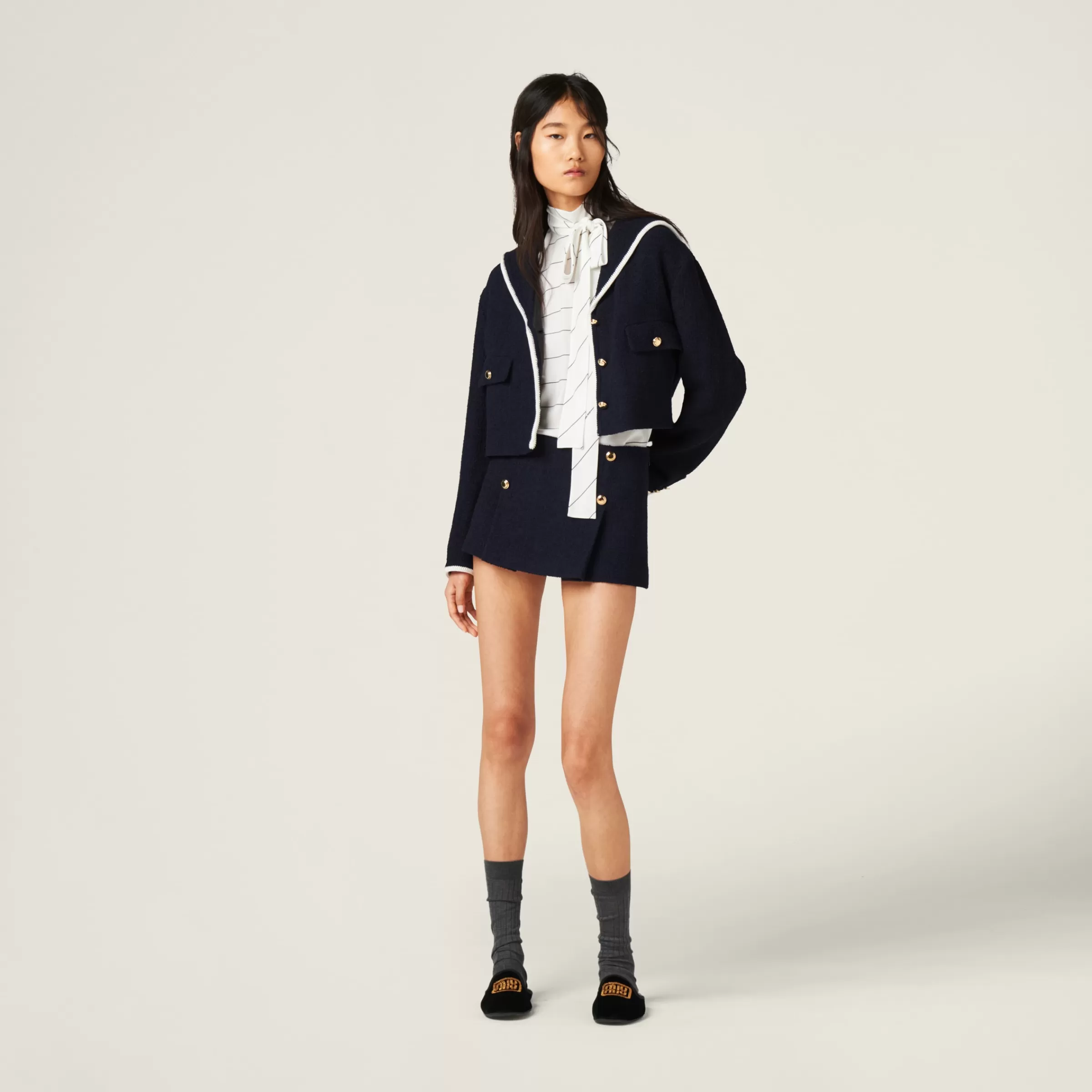 Miu Miu Single-breasted Tweed Jacket |