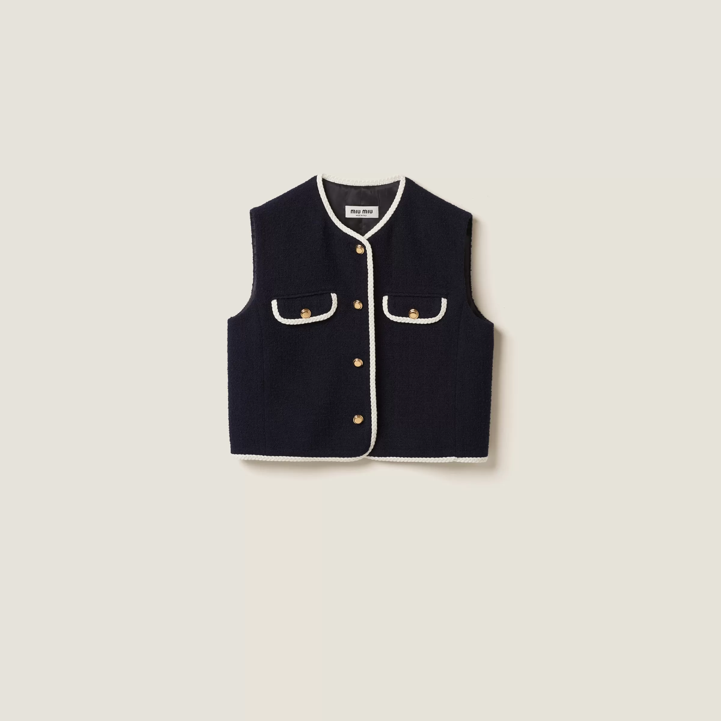 Miu Miu Single-breasted Tweed Vest |