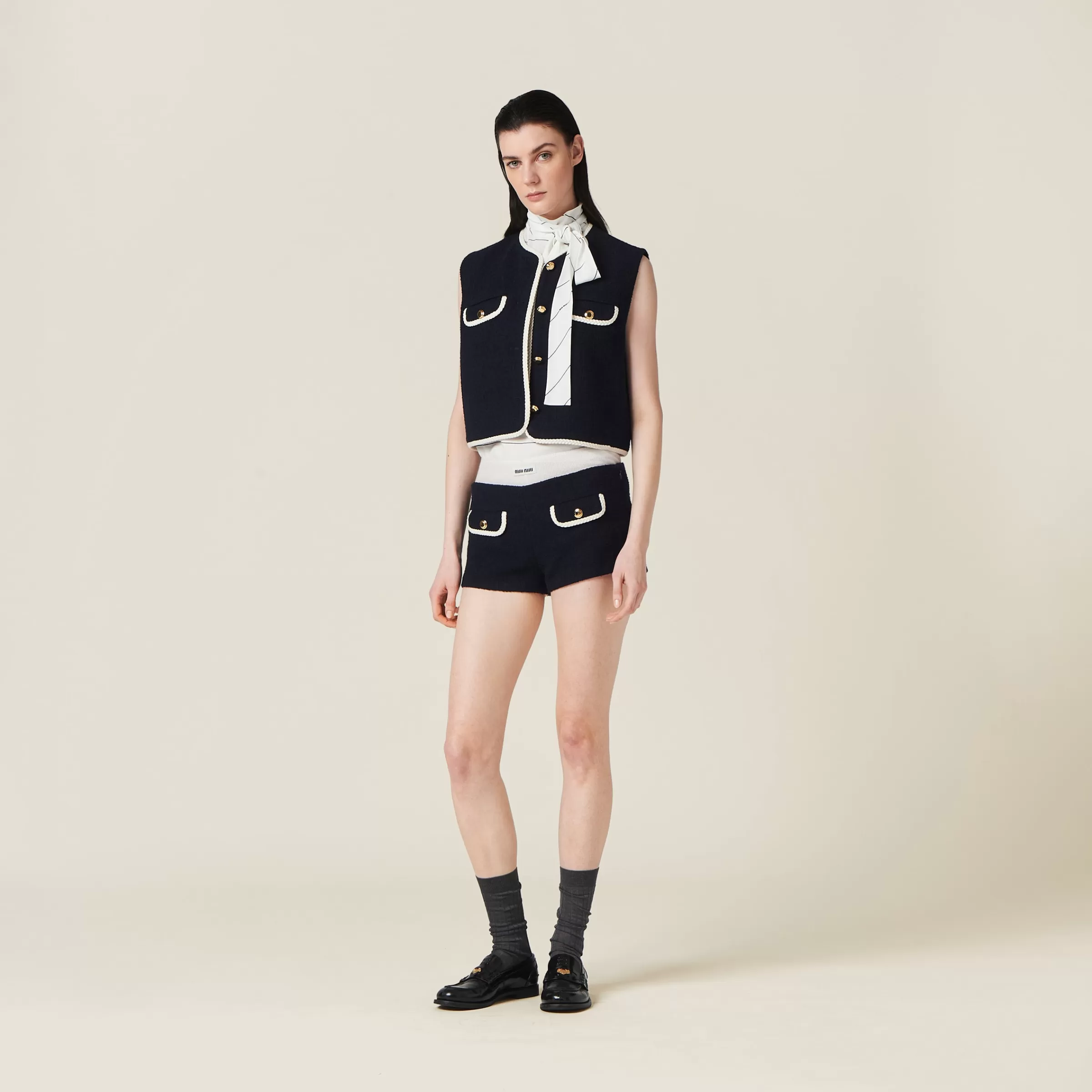 Miu Miu Single-breasted Tweed Vest |