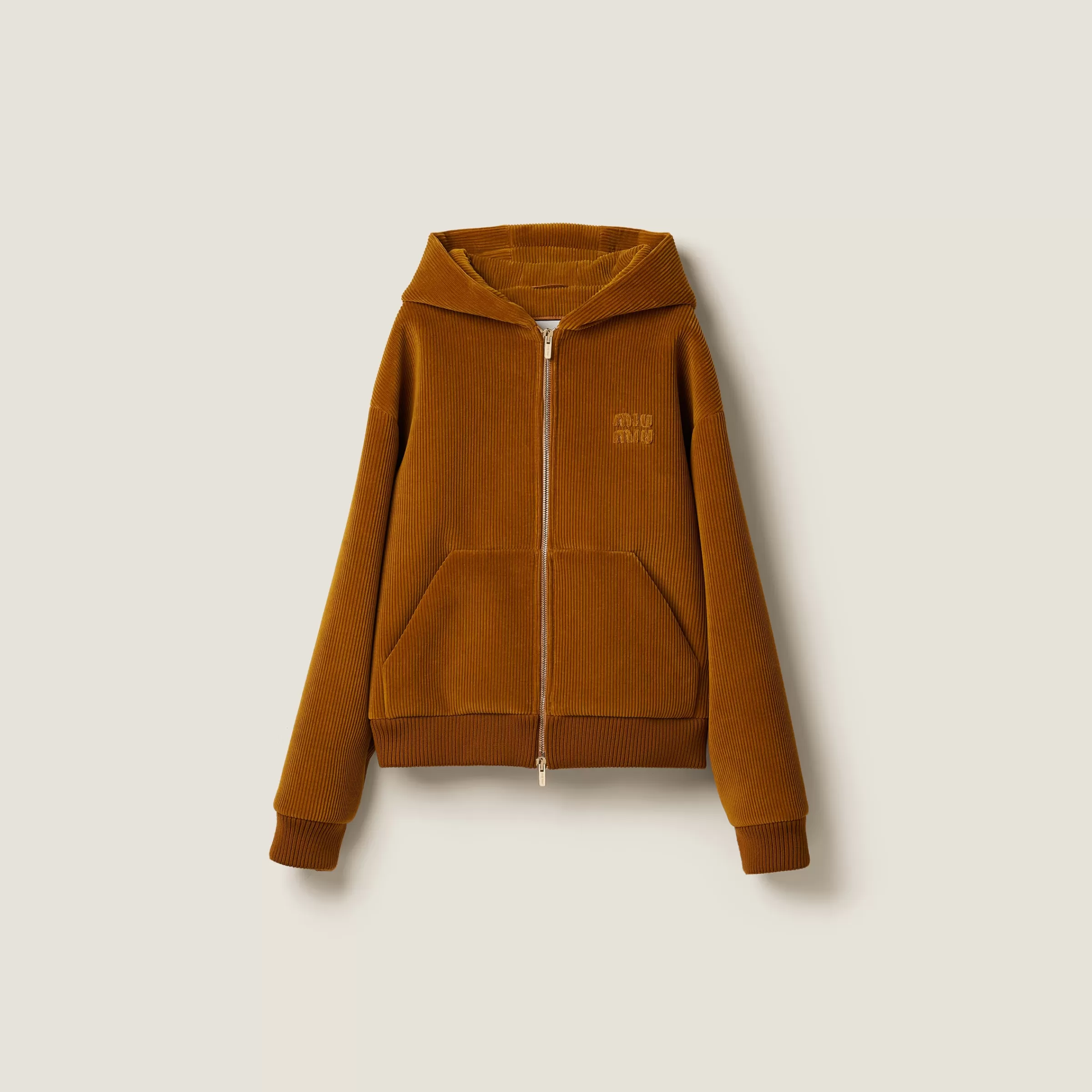 Miu Miu Corduroy Hoodie Jacket |