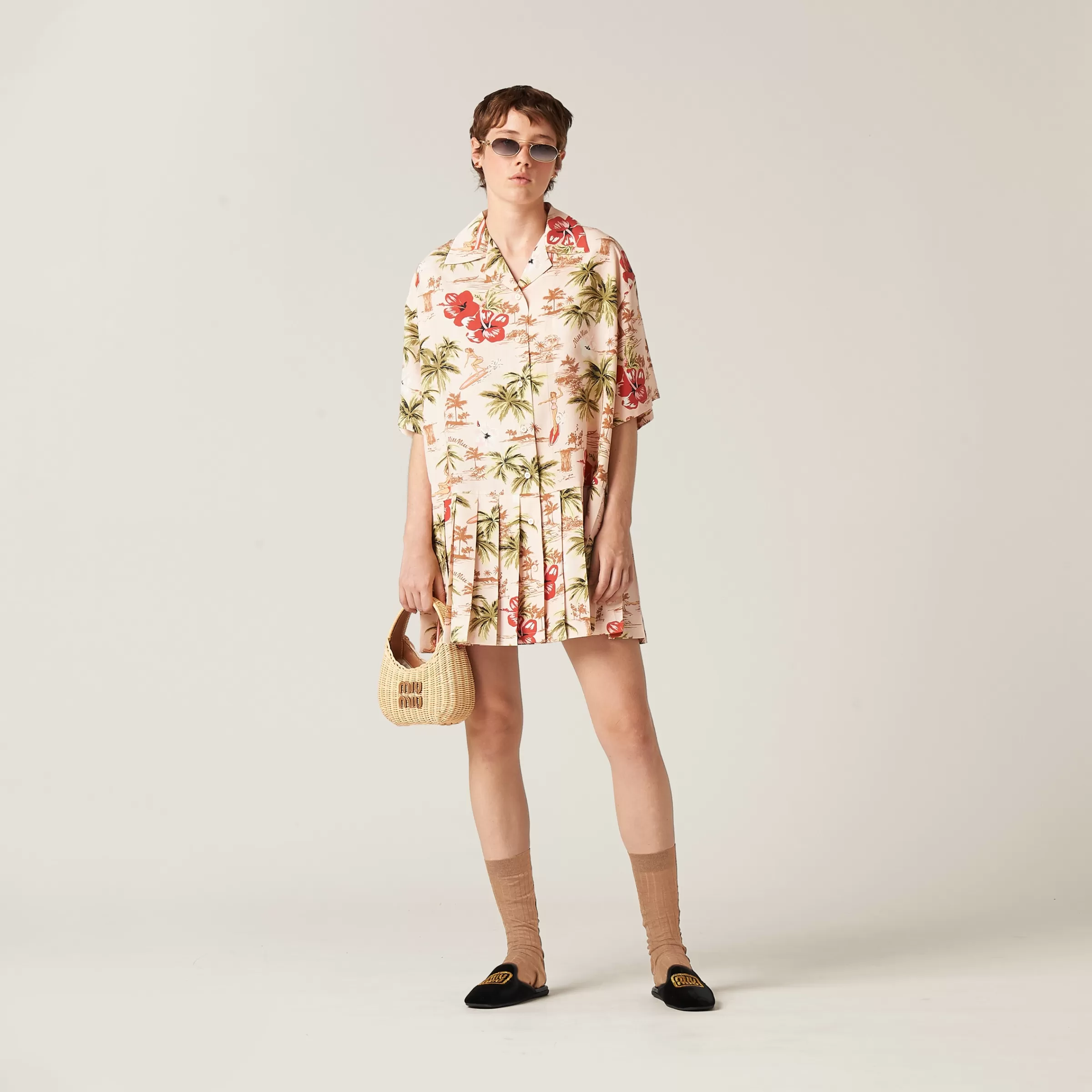 Miu Miu Printed Silk Mini-dress |