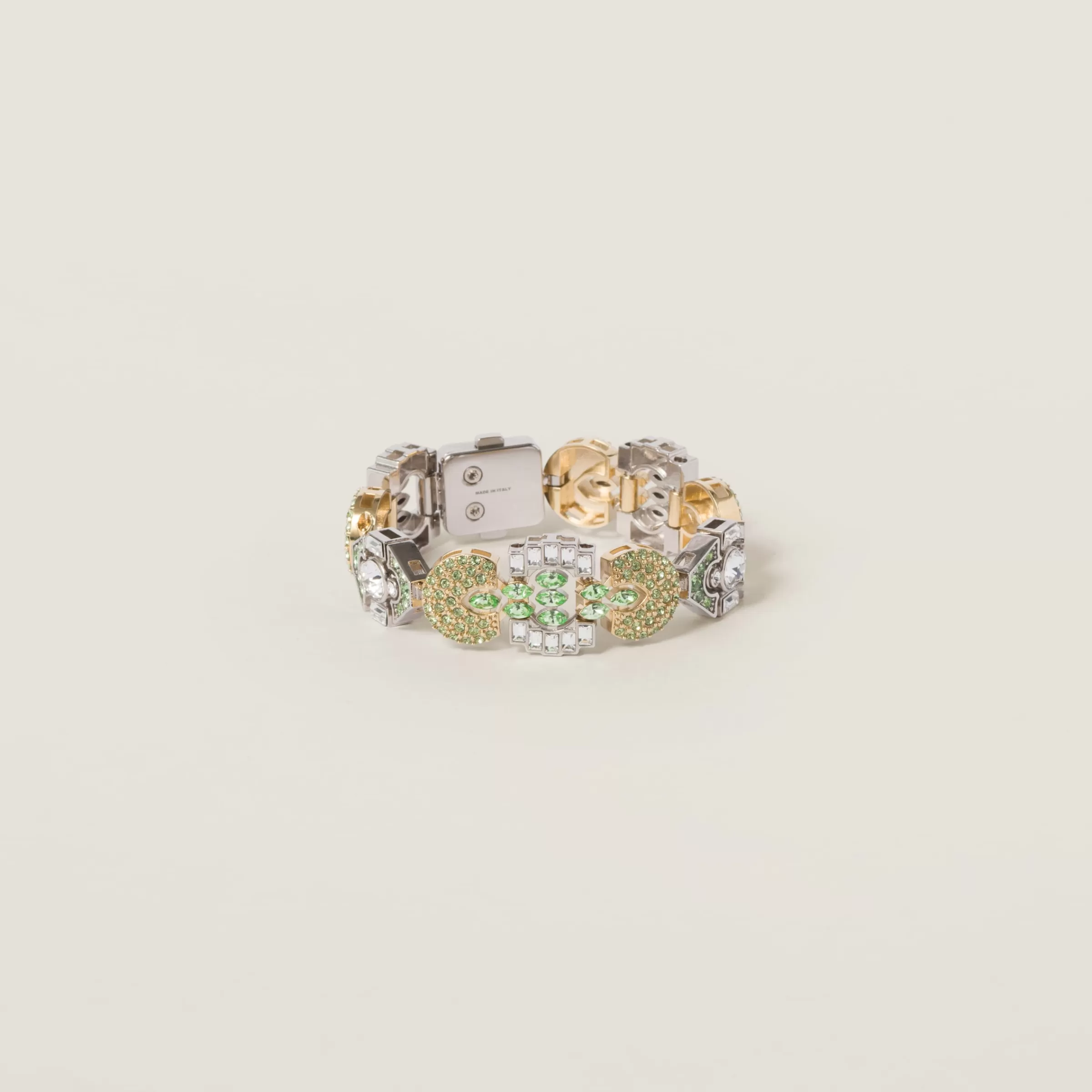 Miu Miu Metal Bracelet With Crystals |