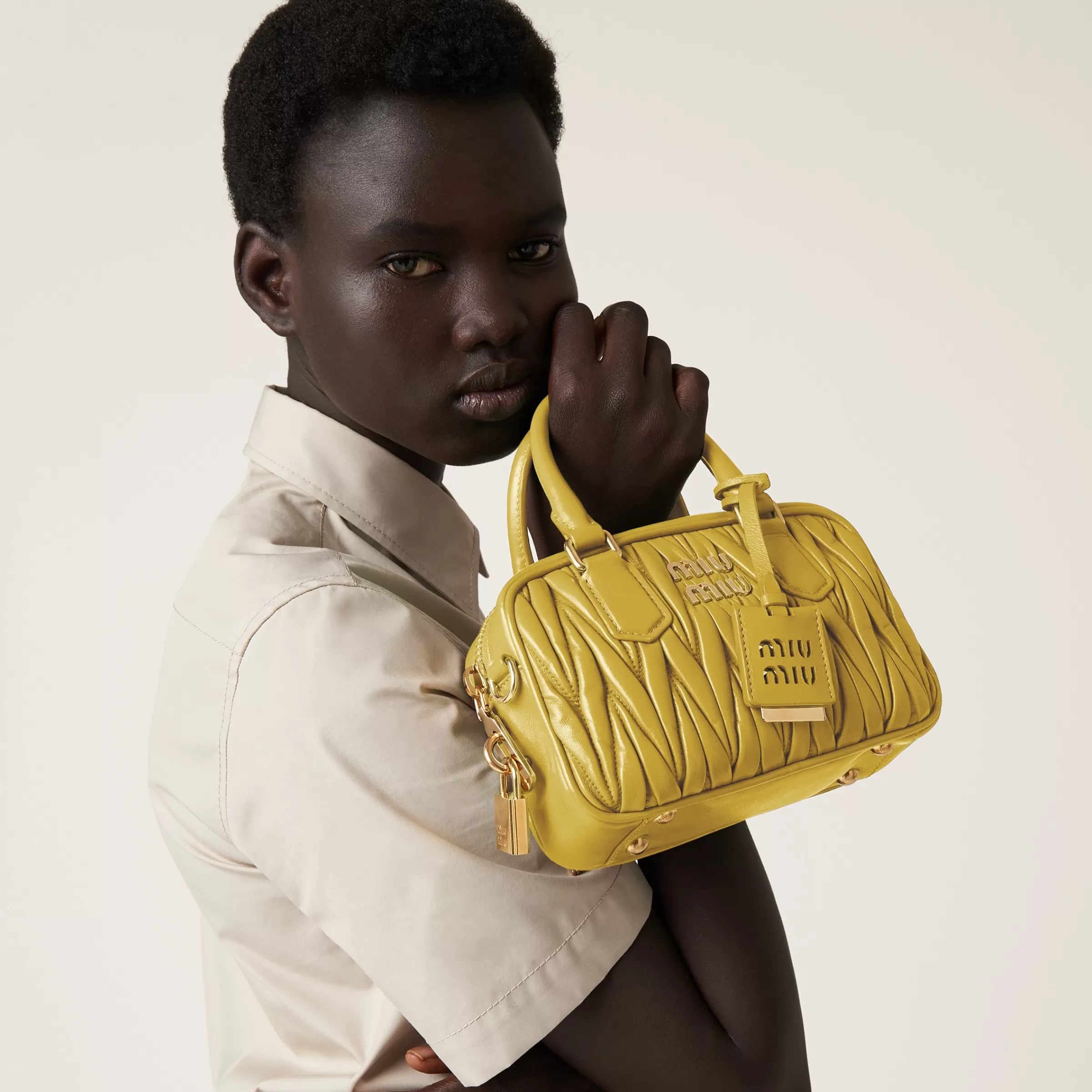 Miu Miu Arcadie Matelassé Nappa Leather Bag |