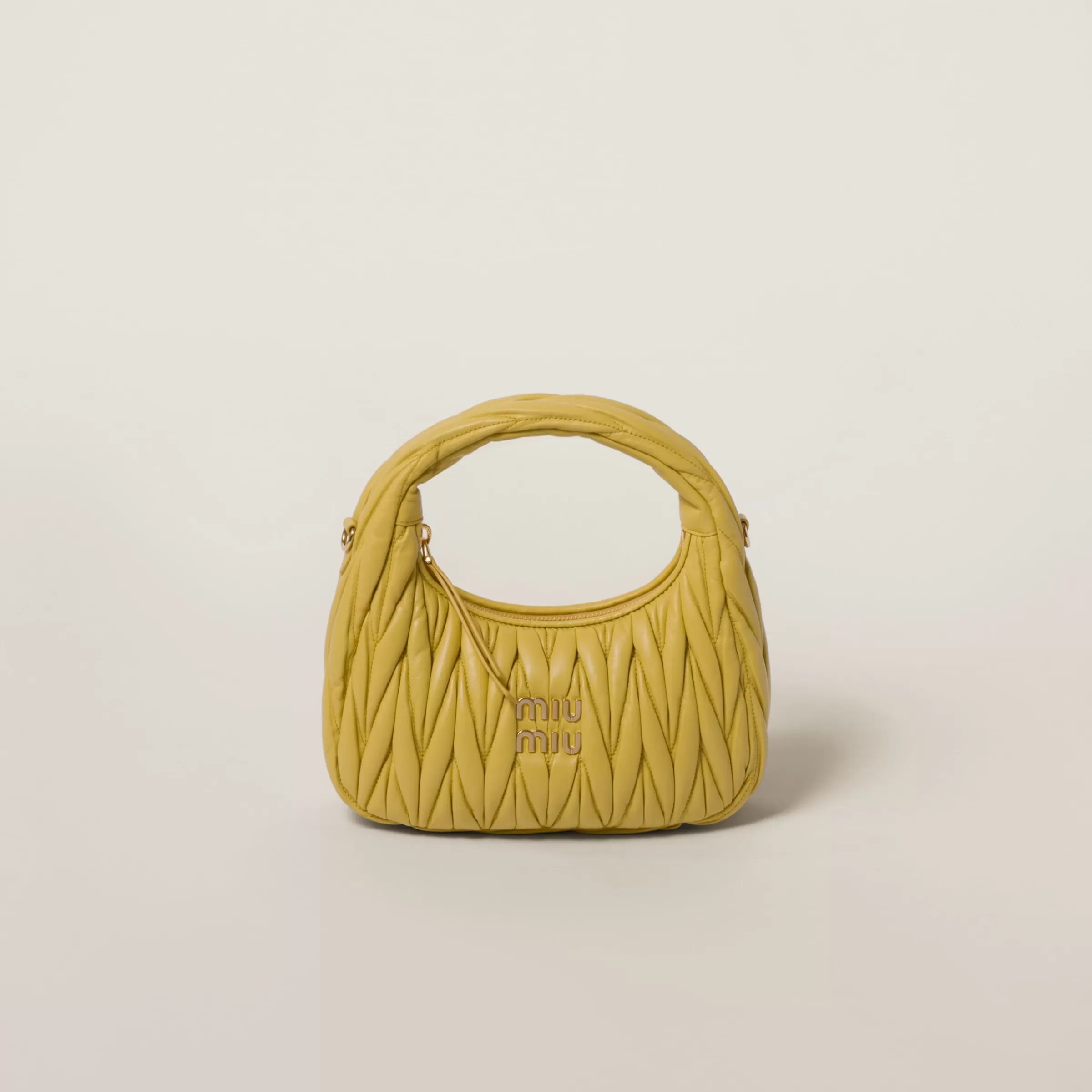 Miu Miu Wander Matelassé Nappa Leather Hobo Bag |
