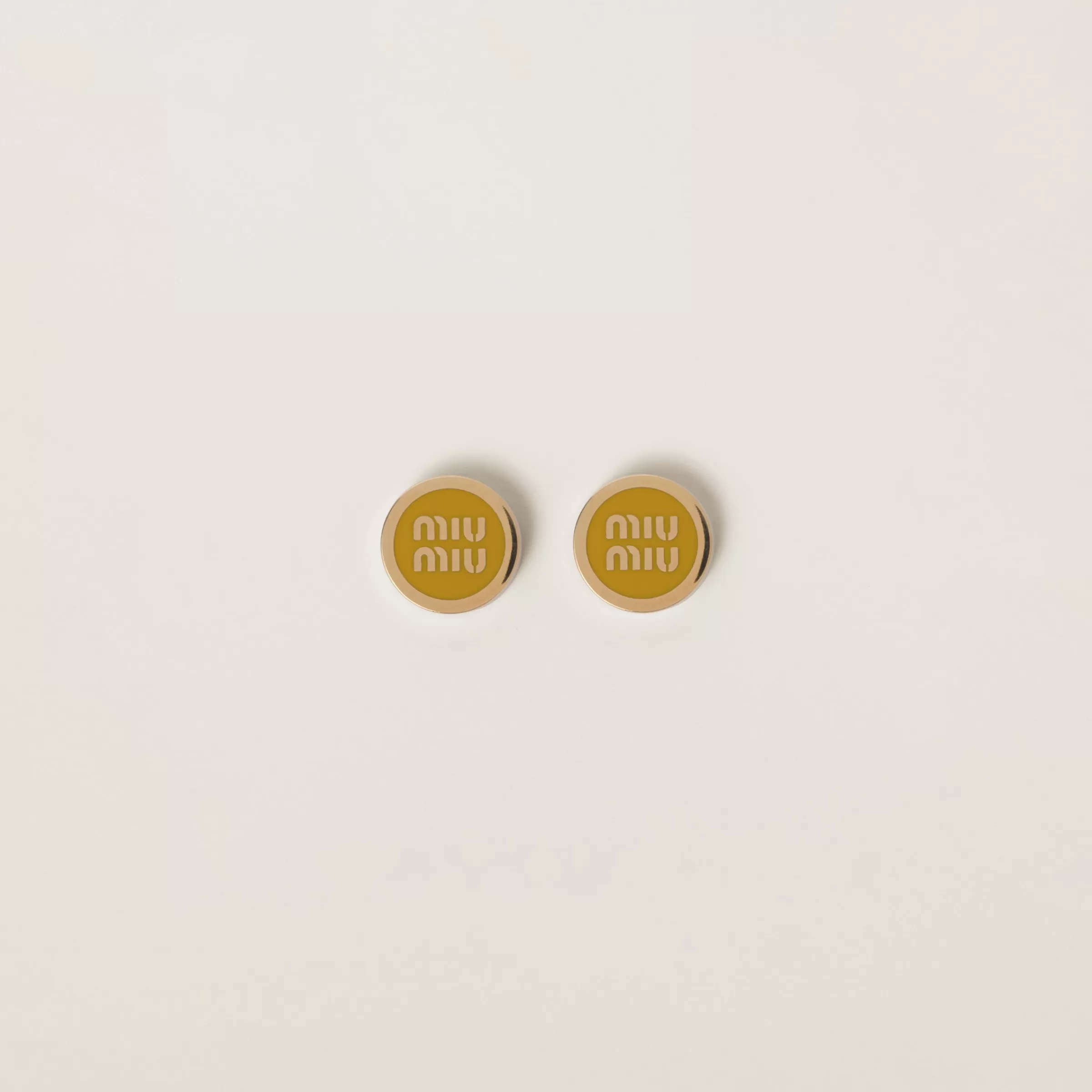 Miu Miu Enameled Metal Earrings |