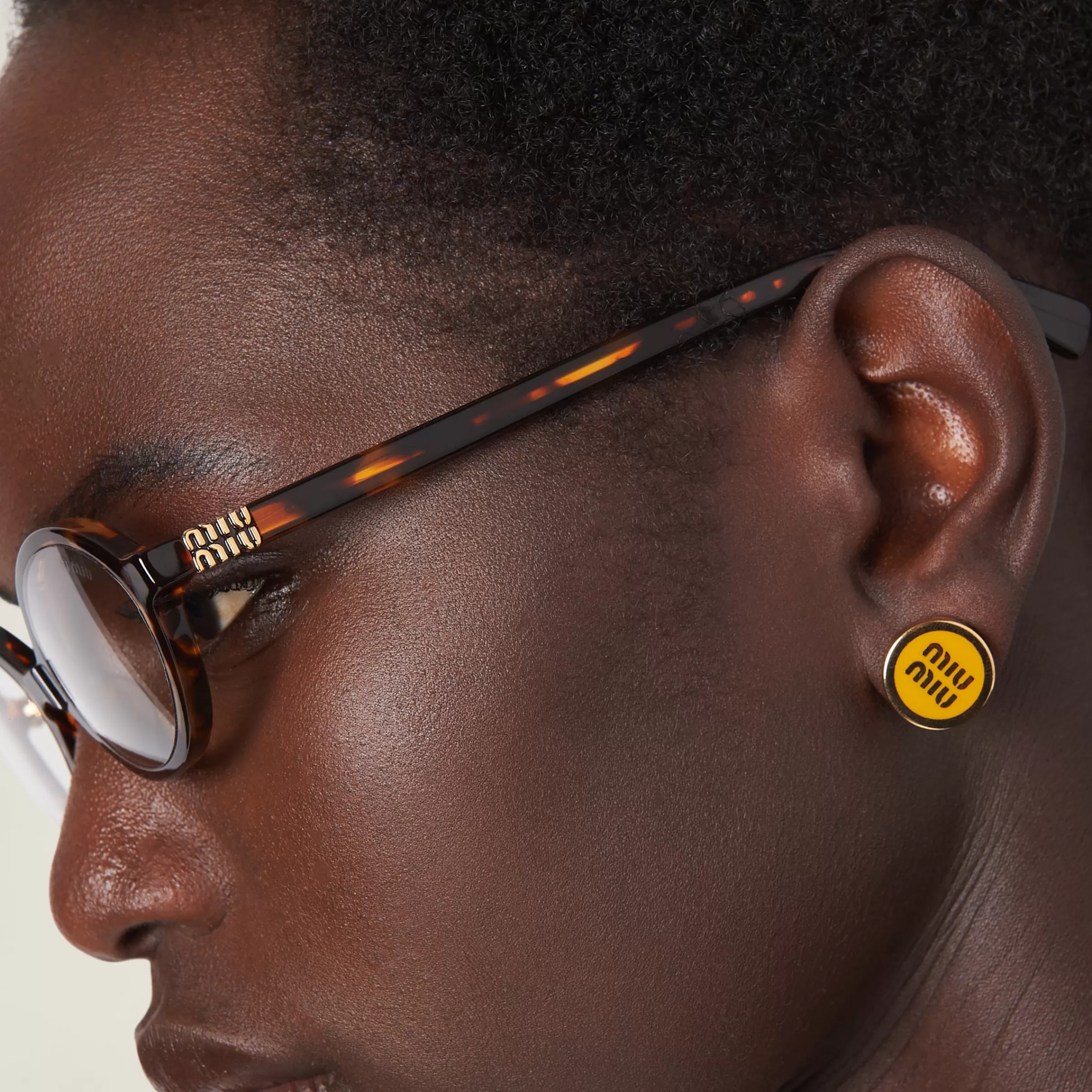 Miu Miu Enameled Metal Earrings |